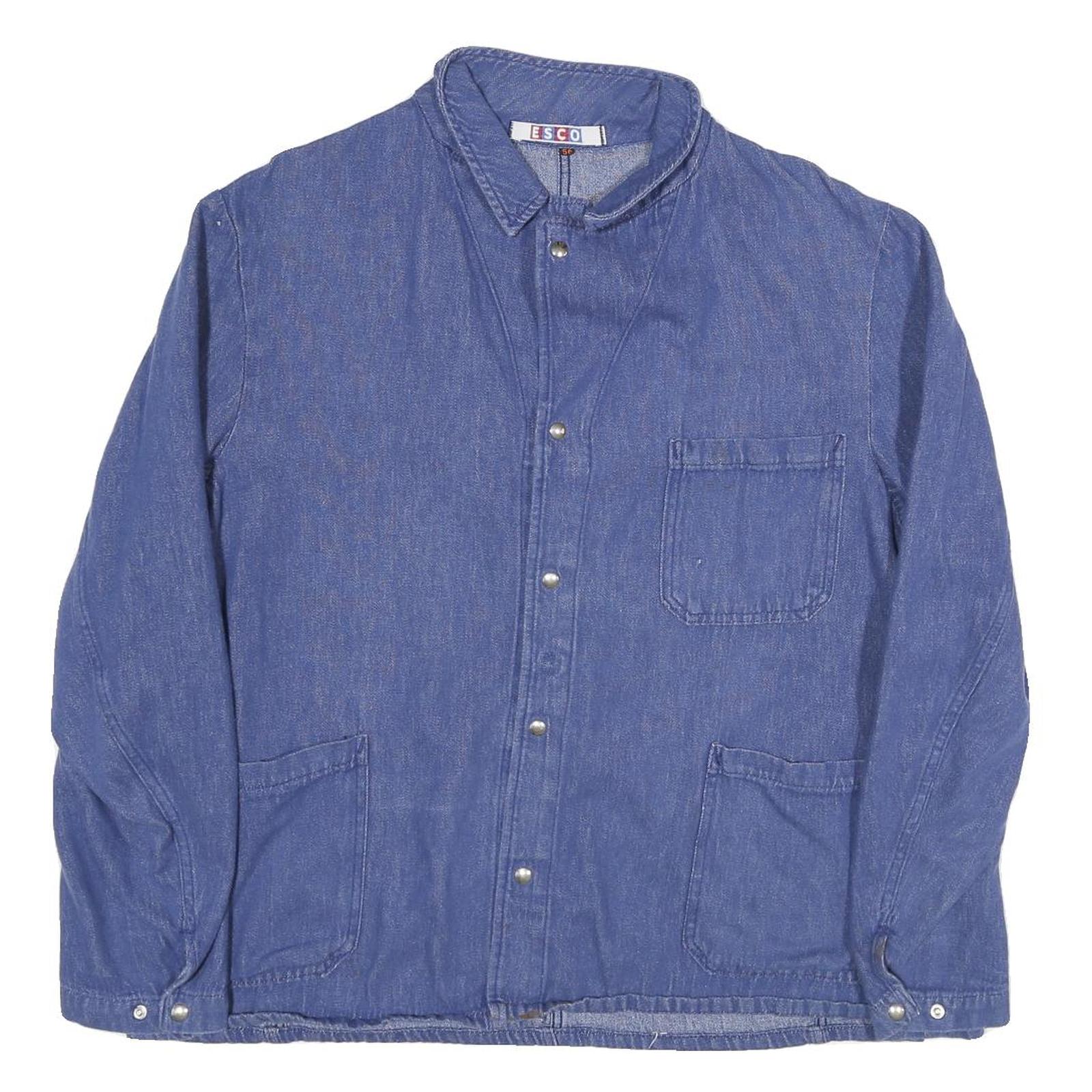 ESCO Mens Blue Cotton Blend Button Jacket M Denim Workwear Casual Refurbished - N/A refurbished available on Cerqular