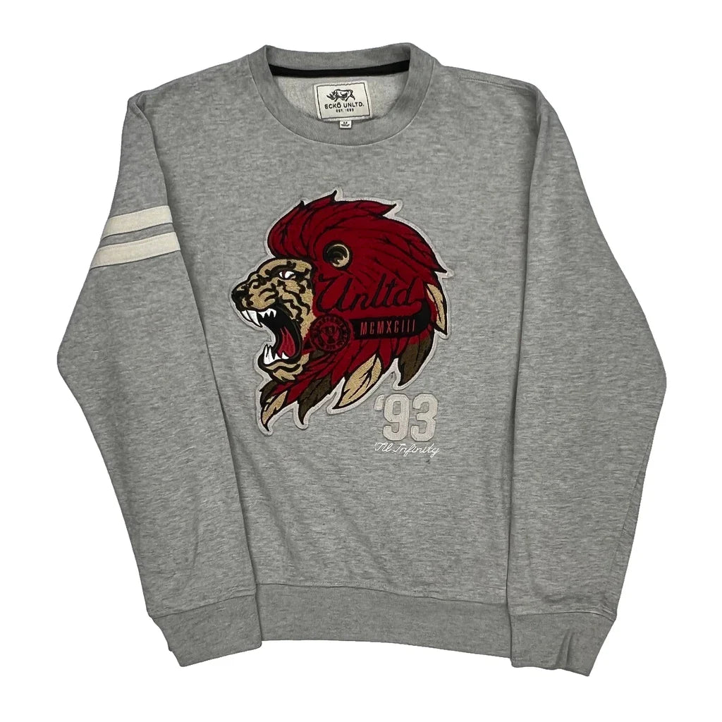 The Wild Life Ecko Unltd Hip Hop Sweatshirt - Medium Grey Cotton Refurbished - Thrifted (note: this is a term often used to describe second- refurbished available on Cerqular