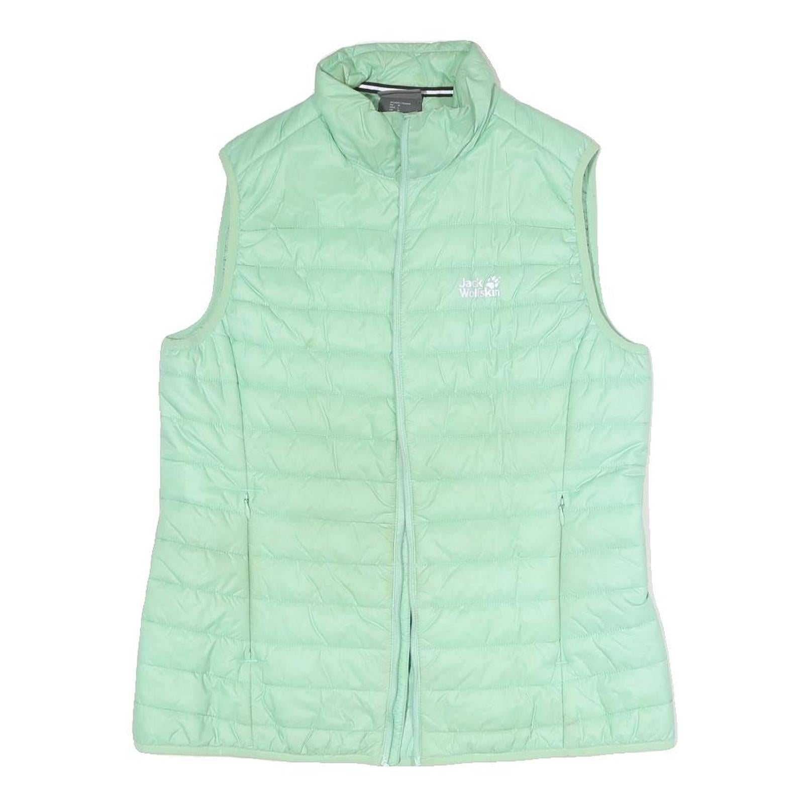 JACK WOLFSKIN Womens Green Light Green Quilted Gilet UK 10 Polyester Blend Zip Refurbished - N/A refurbished available on Cerqular