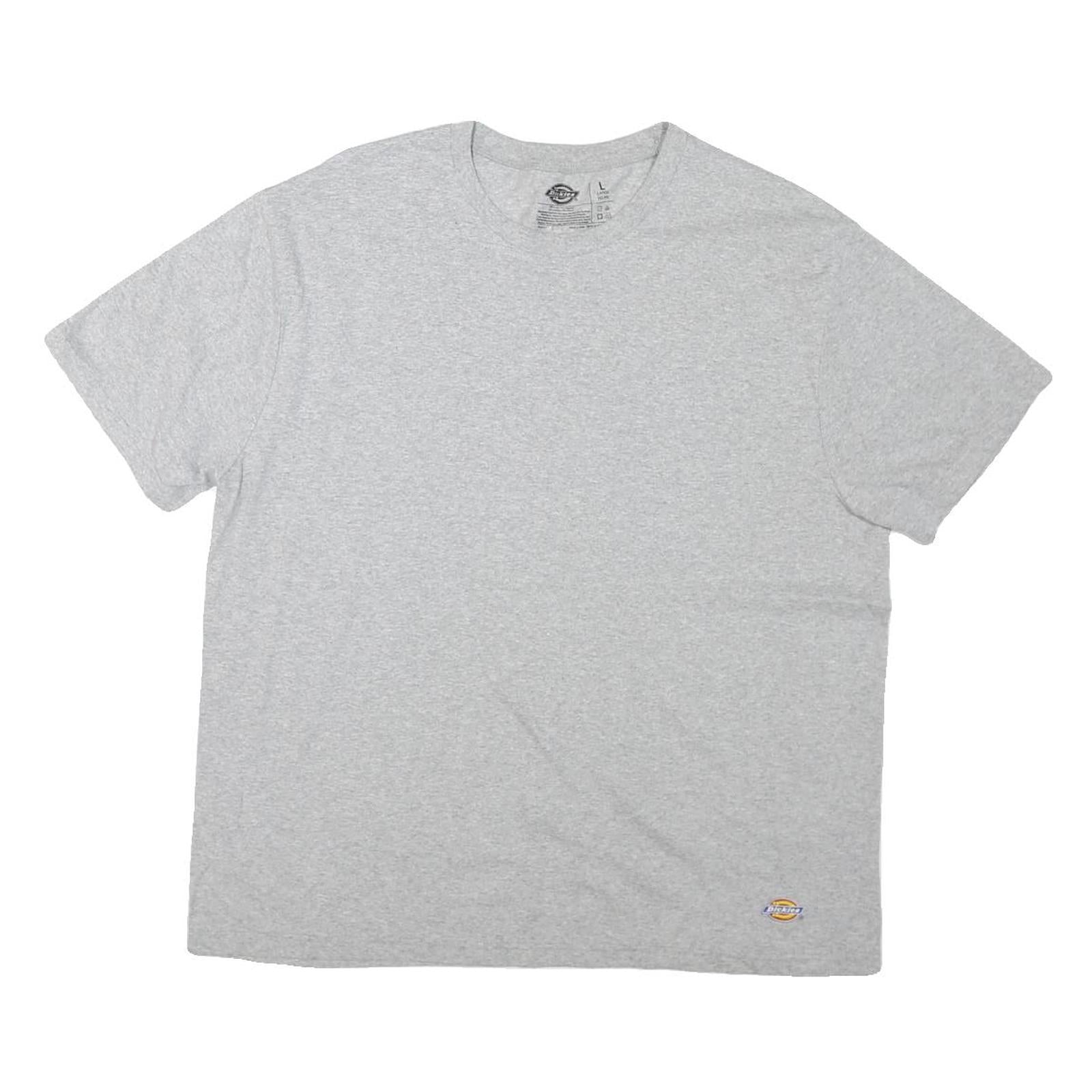 DICKIES Mens Grey Crew Neck L Sleeve Cotton Blend Plain T-Shirt Refurbished - N/A refurbished available on Cerqular