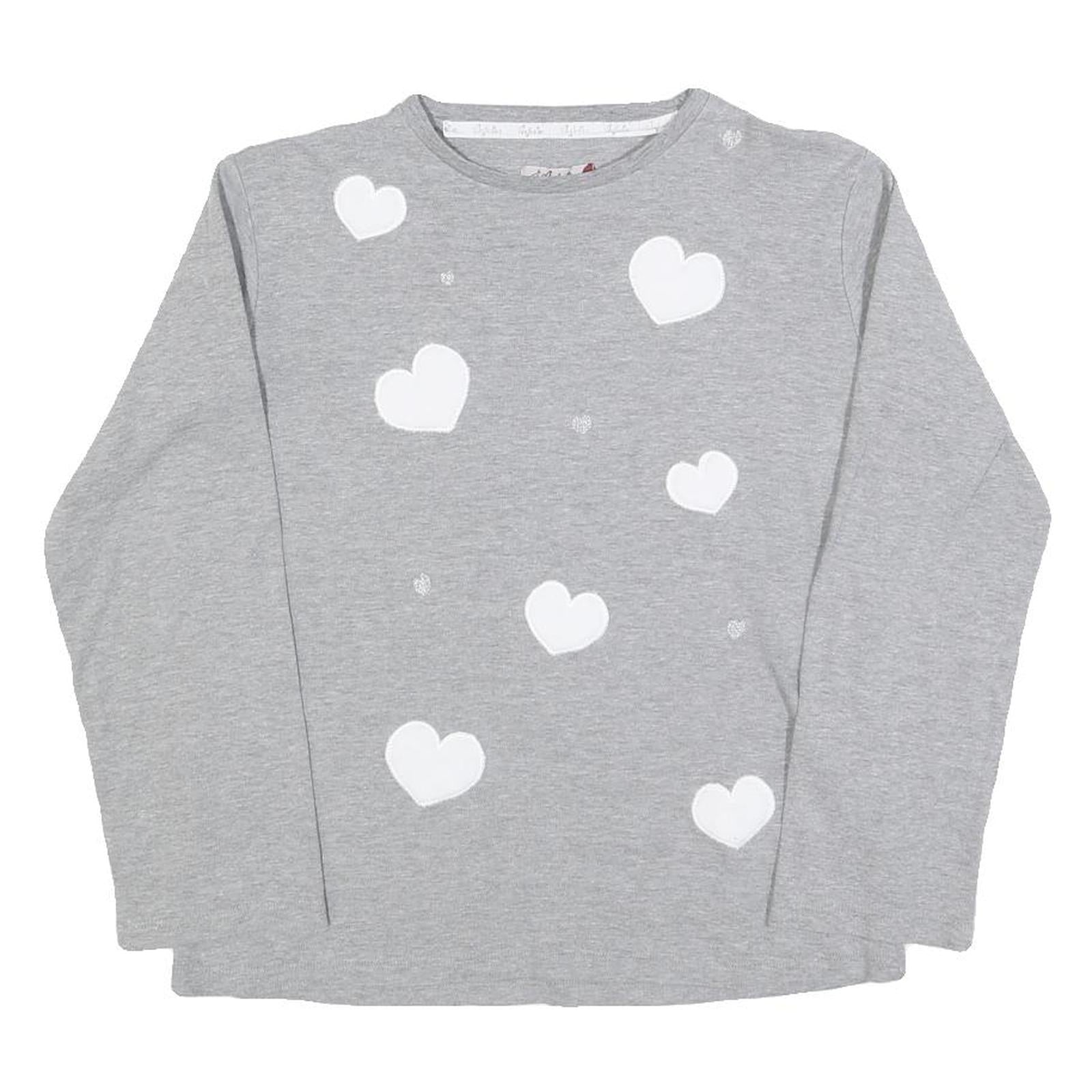 AUSTRALIAN Womens Grey Sweatshirt S Cotton Blend Crew Neck Heart Print Casual Refurbished - N/A refurbished available on Cerqular