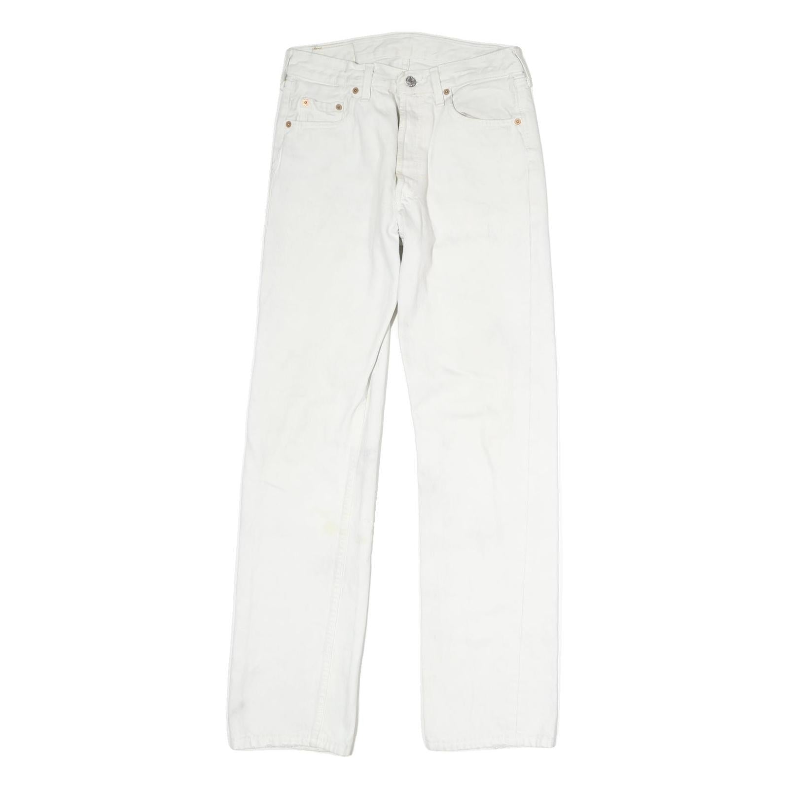 LEVI'S 501 Womens Jeans White Regular Straight Denim W26 L31 Classic Zip Refurbished - N/A refurbished available on Cerqular
