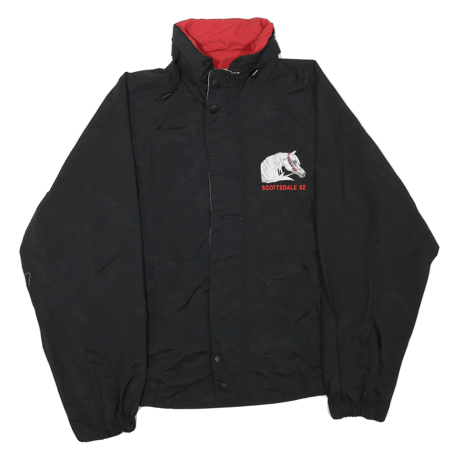 CALIFORNIA Mens Black Red Zip Jacket M Polyester Blend Plain Lightweight Outdoor Refurbished - N/A refurbished available on Cerqular