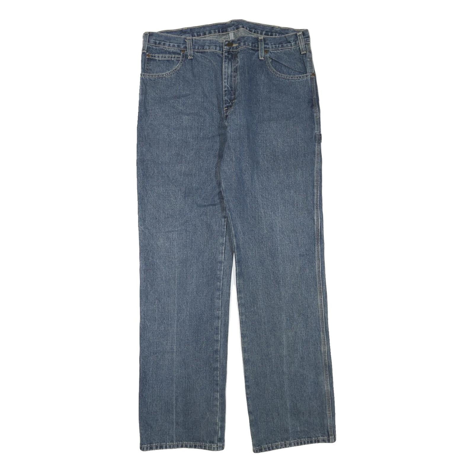 DICKIES Mens Blue Regular Straight Denim Medium Zip W36 L34 Cotton Blend Refurbished - N/A refurbished available on Cerqular