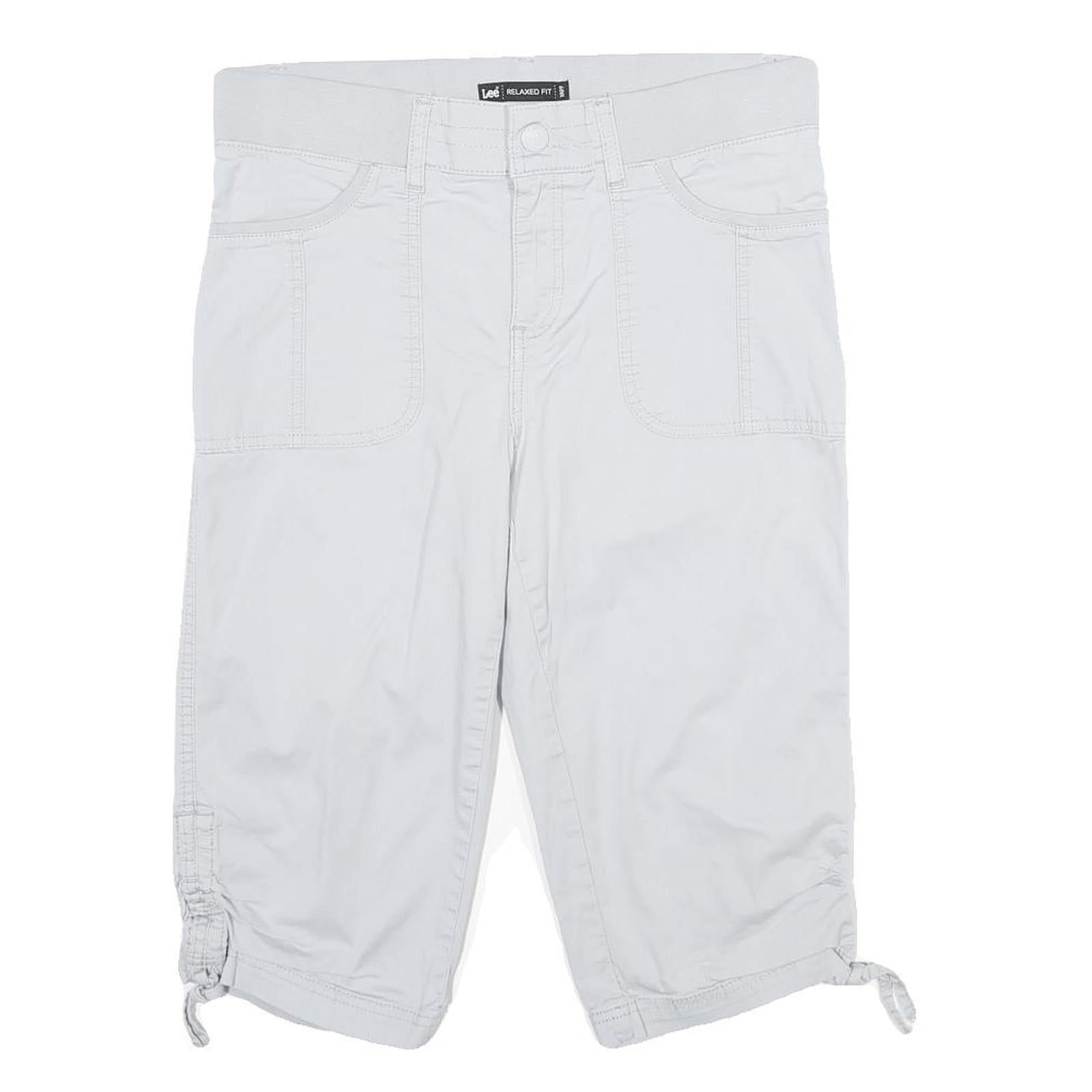 LEE Womens White Relaxed Fit Cotton Blend Shorts UK 12 W32 Casual Summer Style Refurbished - N/A refurbished available on Cerqular