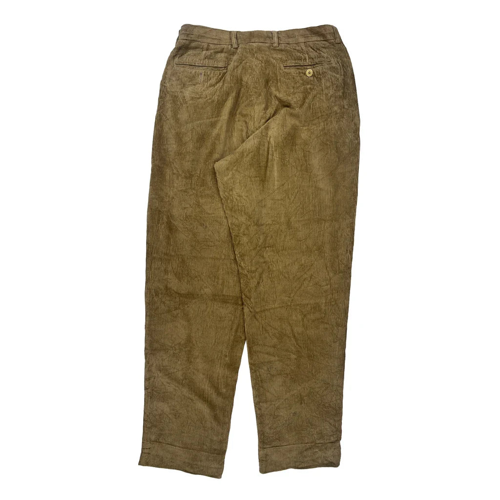 Nautica Cord Trousers - 33″ Waist Brown Corduroy Refurbished - Thrifted (note: this is a term often used to describe second- refurbished available on Cerqular