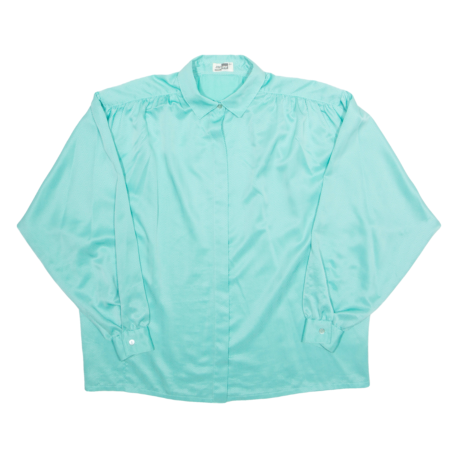 ARA MODELL Womens Bardot Blouse Blue Collared Long Sleeve L Refurbished - N/A refurbished available on Cerqular