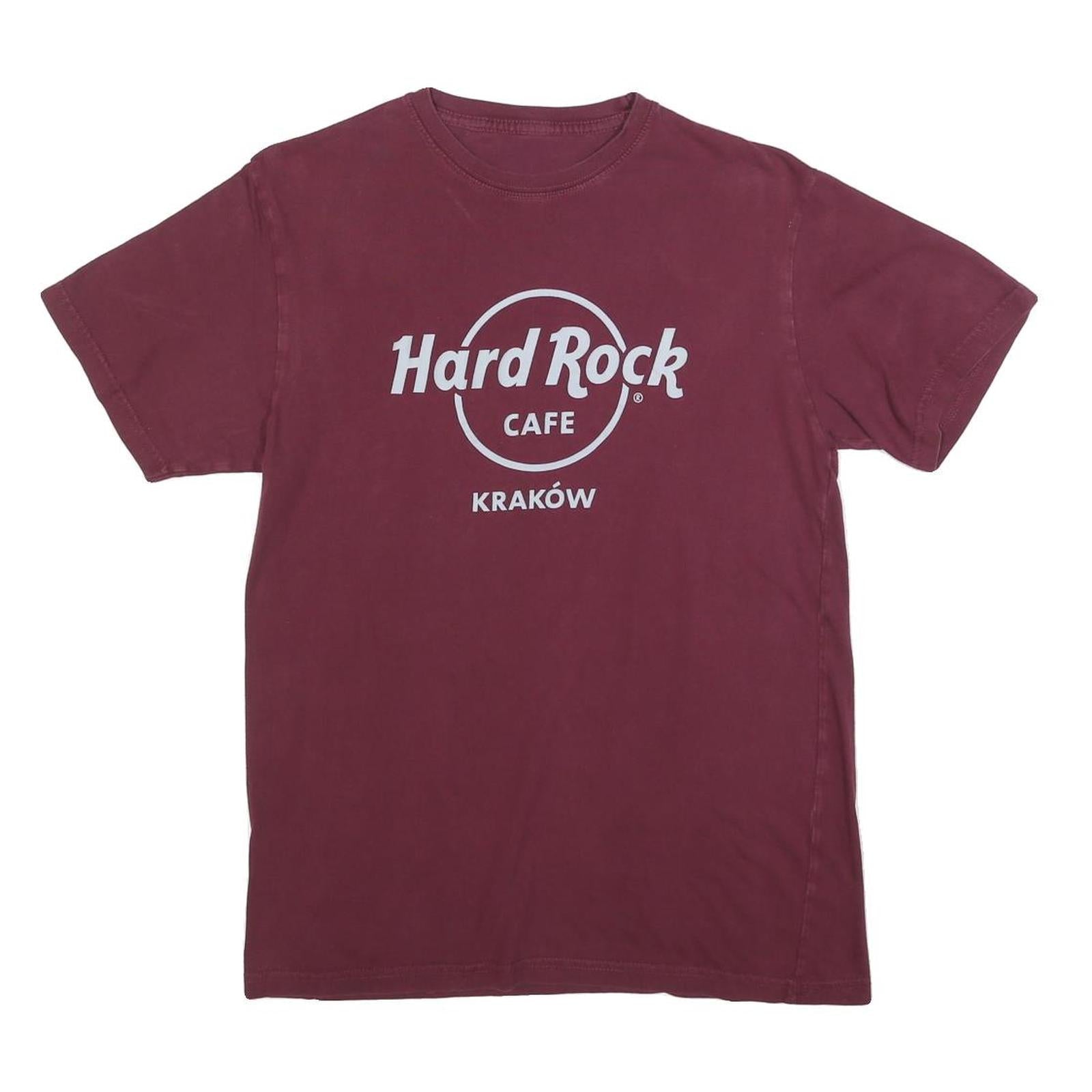 HARD ROCK CAFE Mens Maroon Kraków Graphic T-Shirt S Short Sleeve Crew Neck Refurbished - N/A refurbished available on Cerqular