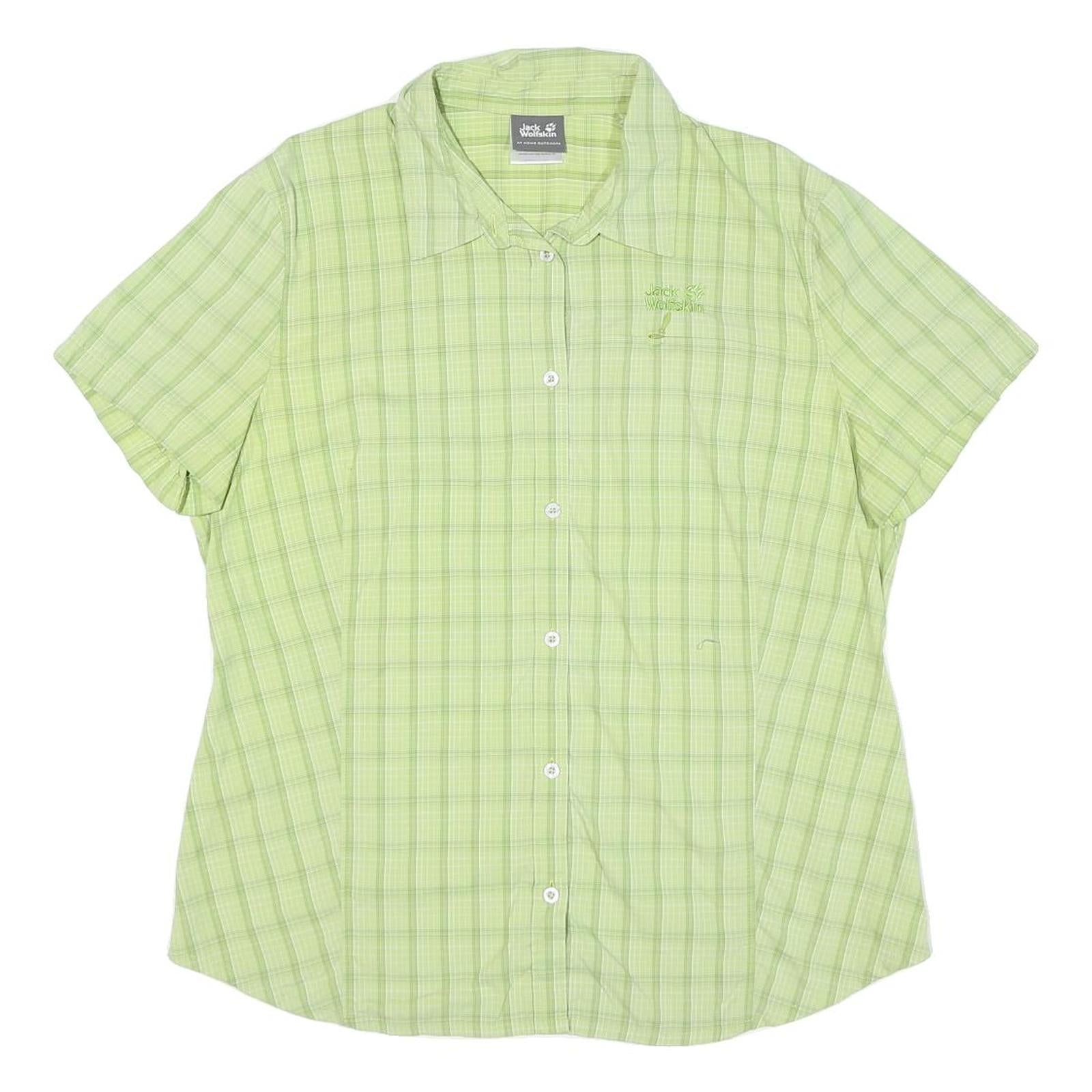 JACK WOLFSKIN Womens Green Check Shirt XL Lightweight Outdoor Casual Summer Refurbished - N/A refurbished available on Cerqular