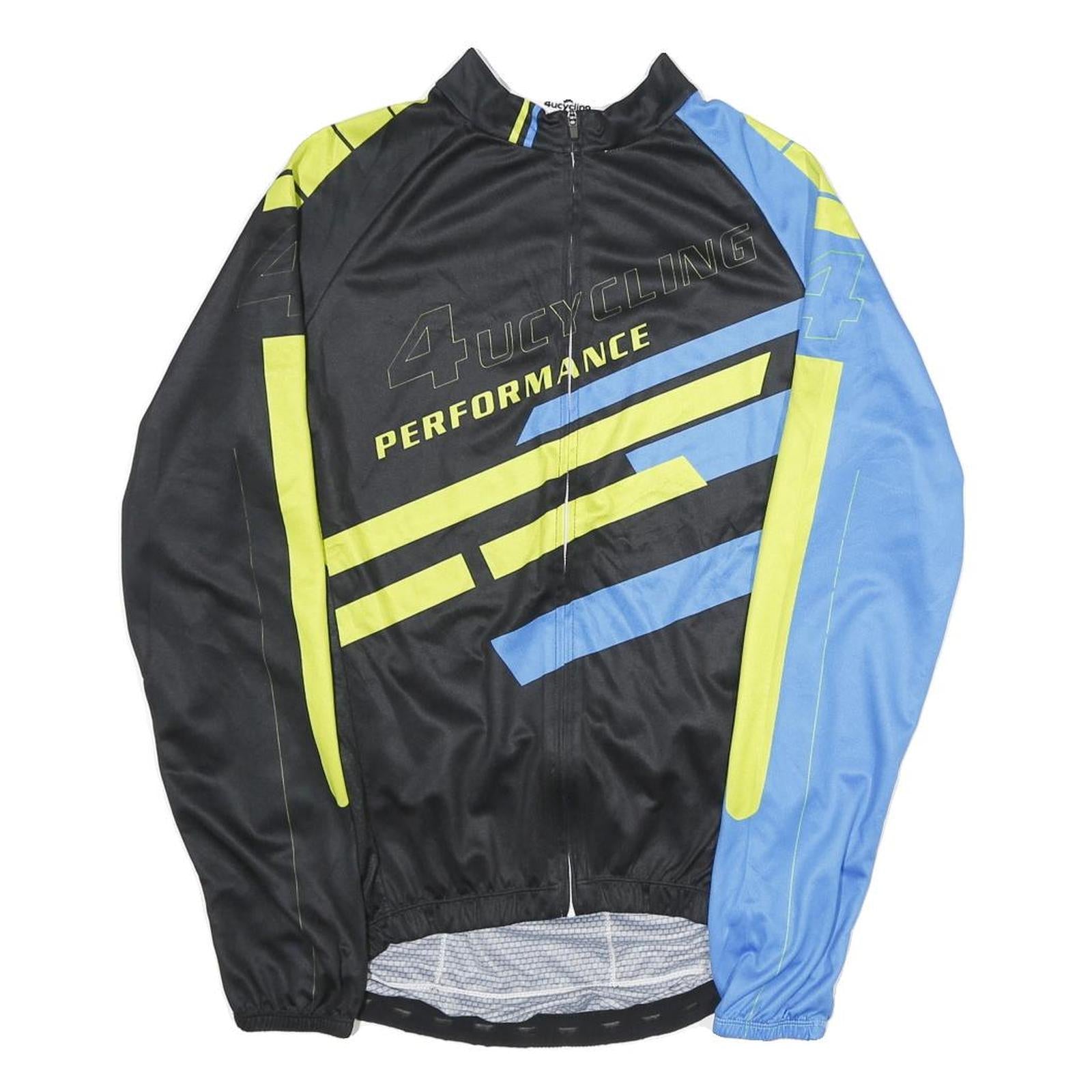4UCYCLING Mens Black & Blue Performance Cycling Jersey M Long Sleeve Crew Neck Refurbished - N/A refurbished available on Cerqular