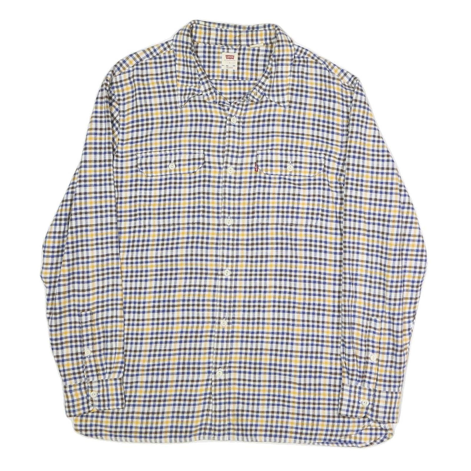 Buy LEVI'S Mens Blue & Yellow Check Shirt L Casual Cotton Blend Long Sleeve Refurbished - $35.09 LEVI'S Mens Blue & Yellow Check Shirt L Casual Cotton Blend Long Sleeve Refurbished - N/A refurbished available on Cerqular
