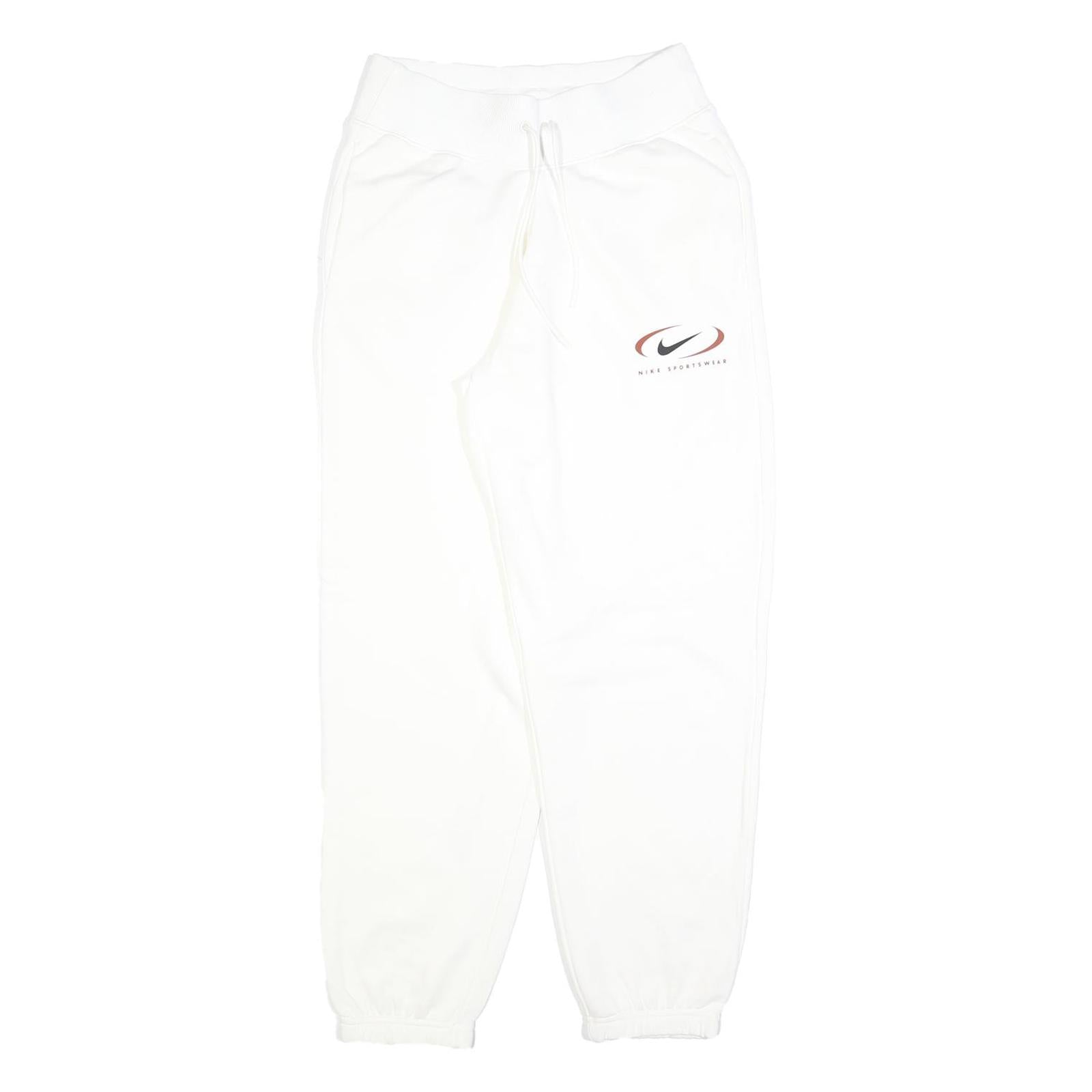 NIKE Mens Joggers White S W26 L28 Cotton Blend Regular Tapered Drawstring Refurbished - N/A refurbished available on Cerqular