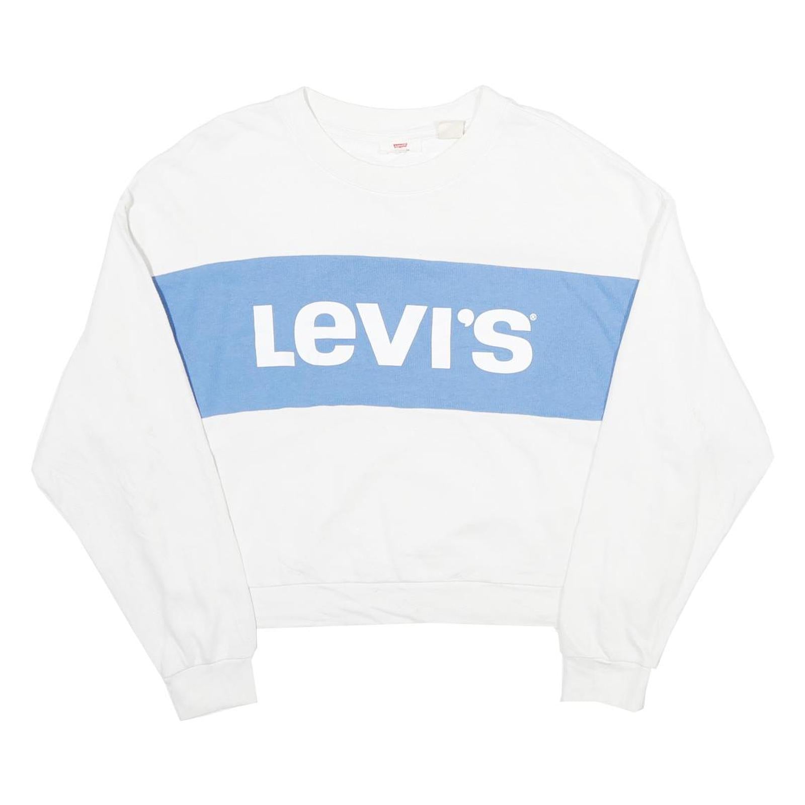 Buy LEVI'S Womens White & Blue Crew Neck S Sweatshirt Logo Print Casual Cotton Refurbished - $40.29 LEVI'S Womens White & Blue Crew Neck S Sweatshirt Logo Print Casual Cotton Refurbished - N/A refurbished available on Cerqular