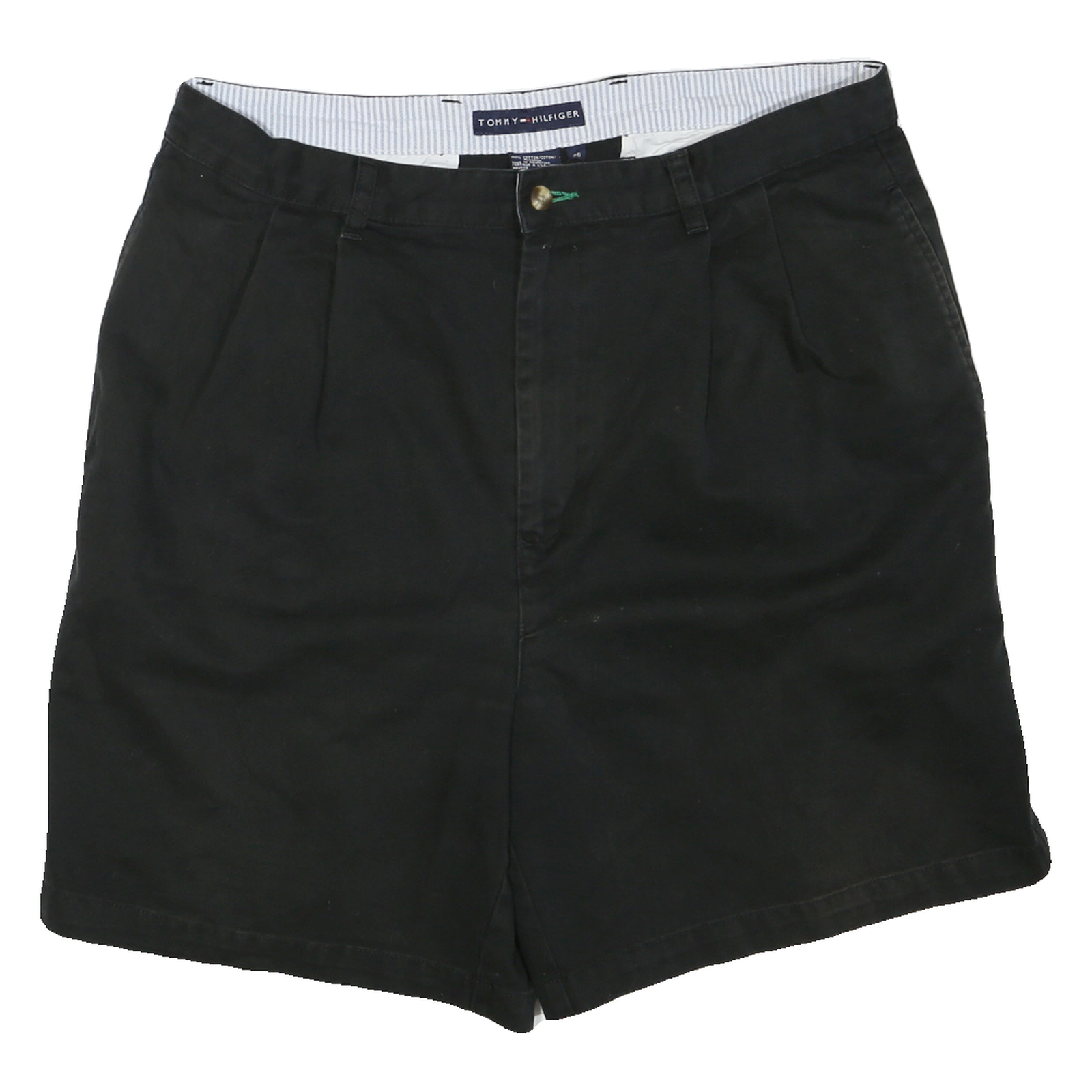 TOMMY HILFIGER Mens Black Casual Shorts L W36 Cotton Blend Comfort Fit Refurbished - N/A refurbished available on Cerqular