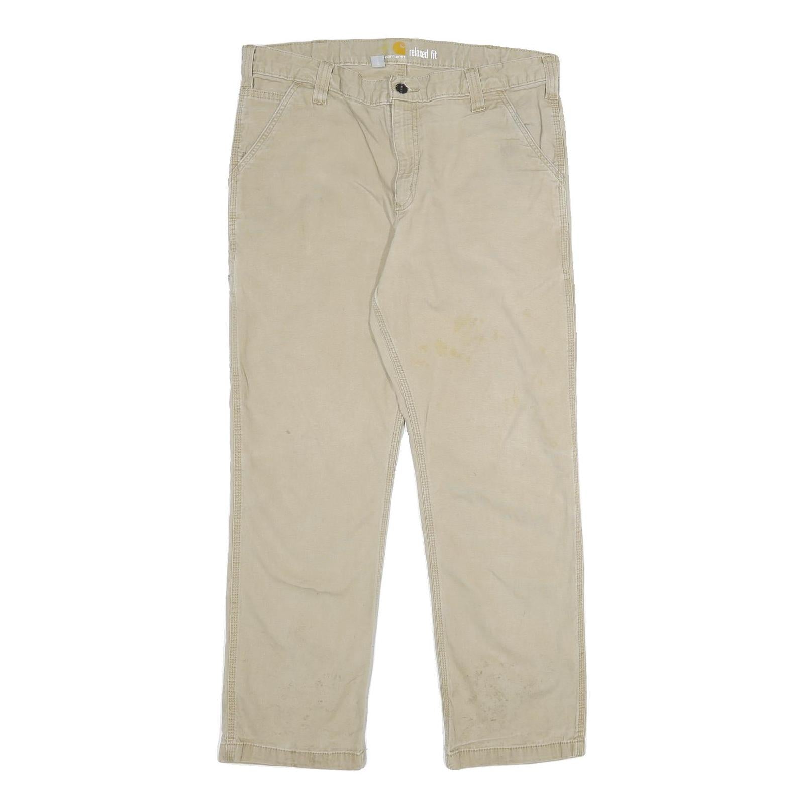 Buy CARHARTT Mens Cotton Blend Beige Relaxed Straight Trousers W36 L30 Workwear Zip Refurbished - $49.39 CARHARTT Mens Cotton Blend Beige Relaxed Straight Trousers W36 L30 Workwear Zip Refurbished - N/A refurbished available on Cerqular