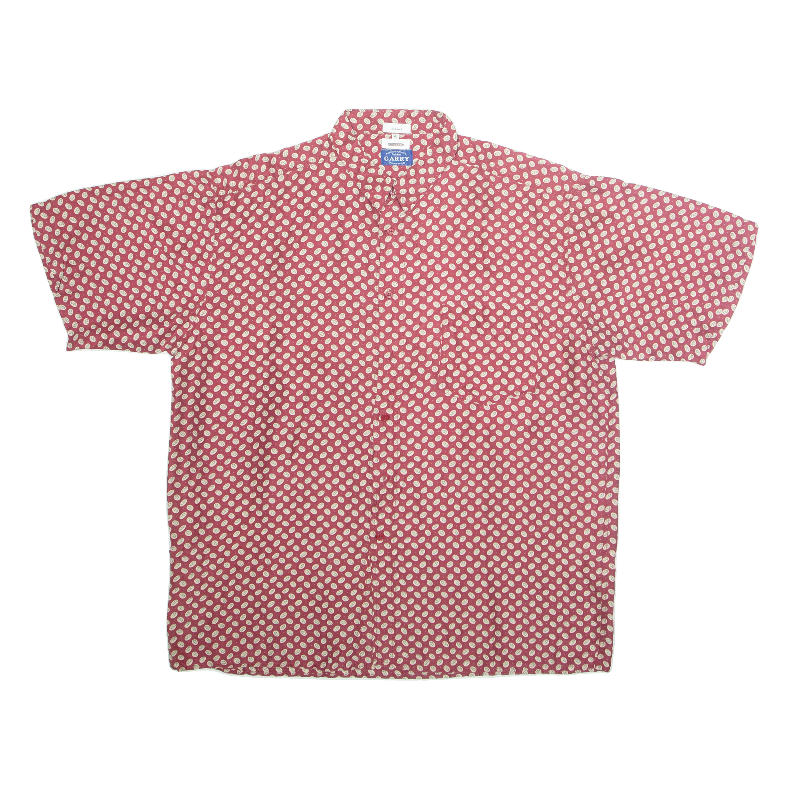GARRY Mens Shirt Red Viscose Crazy Pattern XL Refurbished - N/A refurbished available on Cerqular