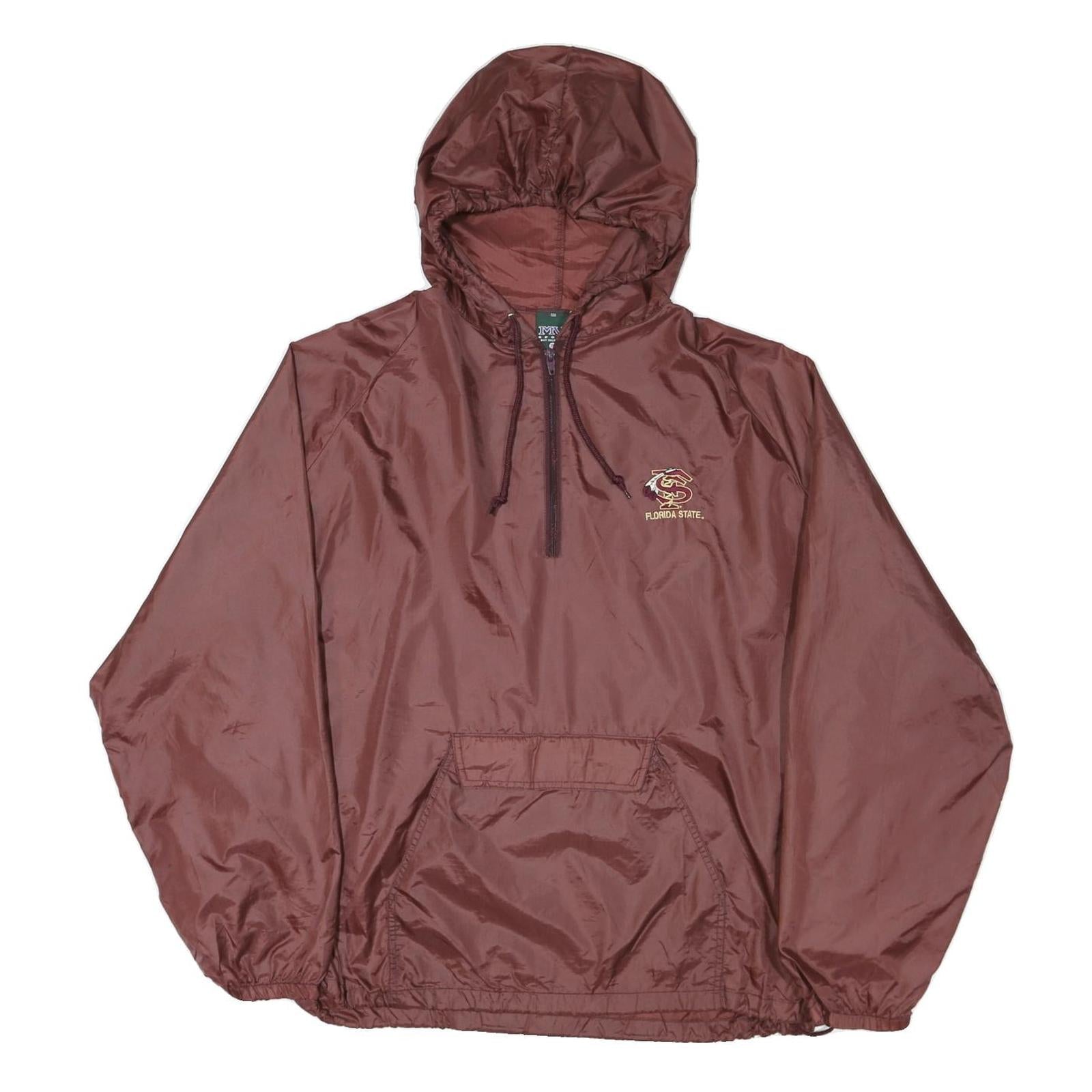 MV SPORT Mens Maroon Florida State Hooded Jacket 2XL Nylon Plain Zip Pullover Refurbished - N/A refurbished available on Cerqular
