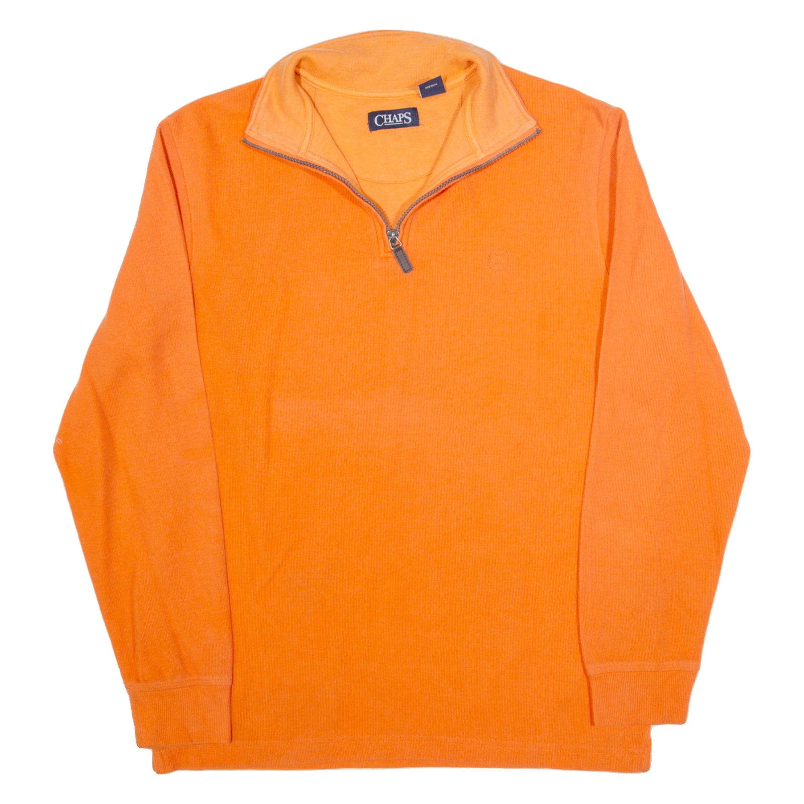 CHAPS Mens Jumper Orange 1/4 Zip Tight Knit M Refurbished - N/A refurbished available on Cerqular