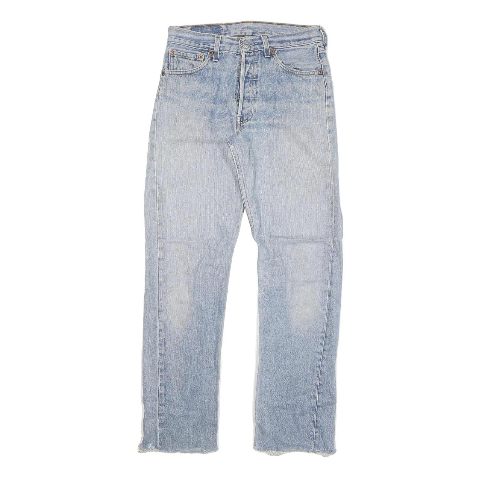 LEVI'S 501 Mens Jeans Blue Regular Straight Denim Light W27 L29 Button Closure Refurbished - N/A refurbished available on Cerqular