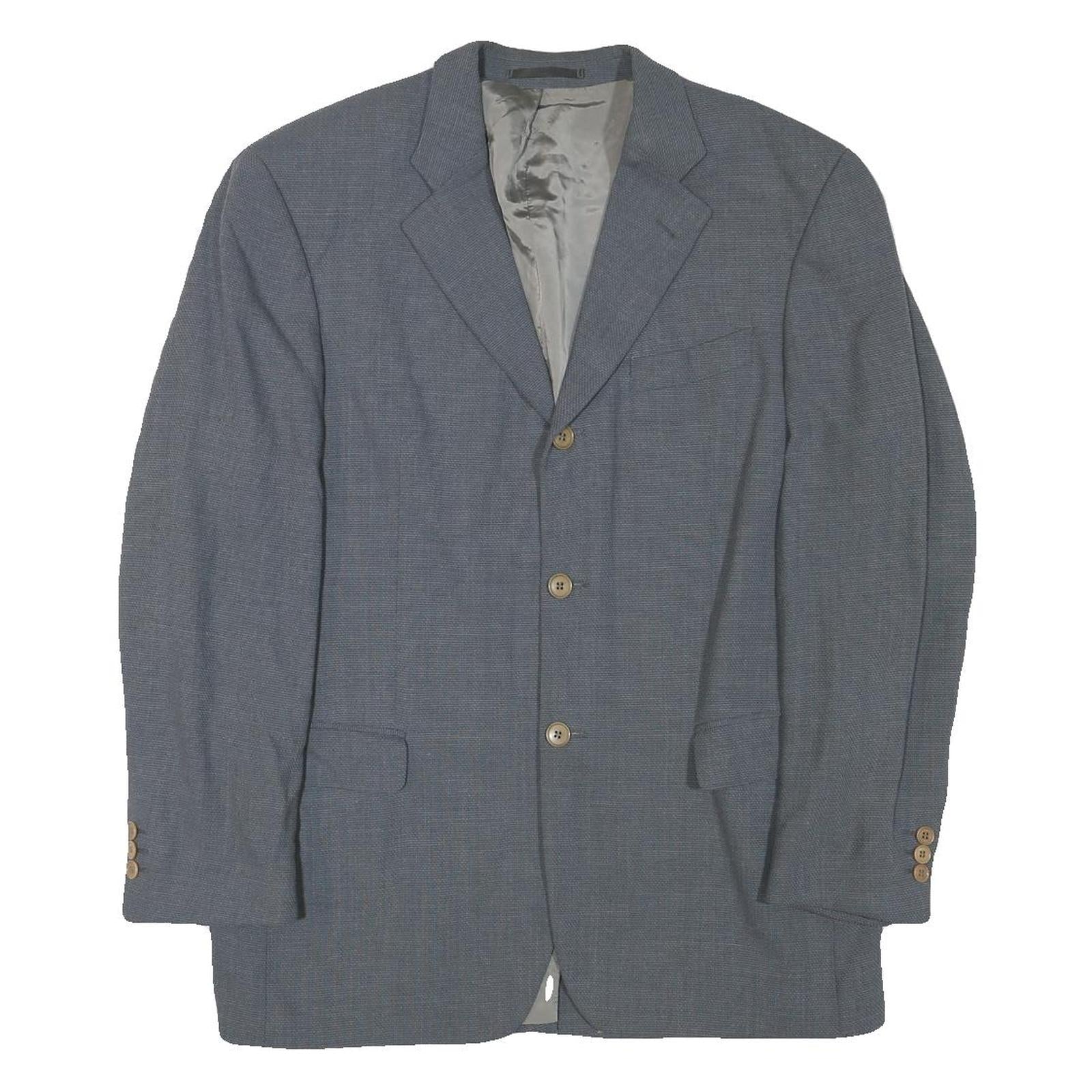JOOP! Mens Grey Wool Blend Classic Jacket L Button Closure Tailored Fit Refurbished - N/A refurbished available on Cerqular