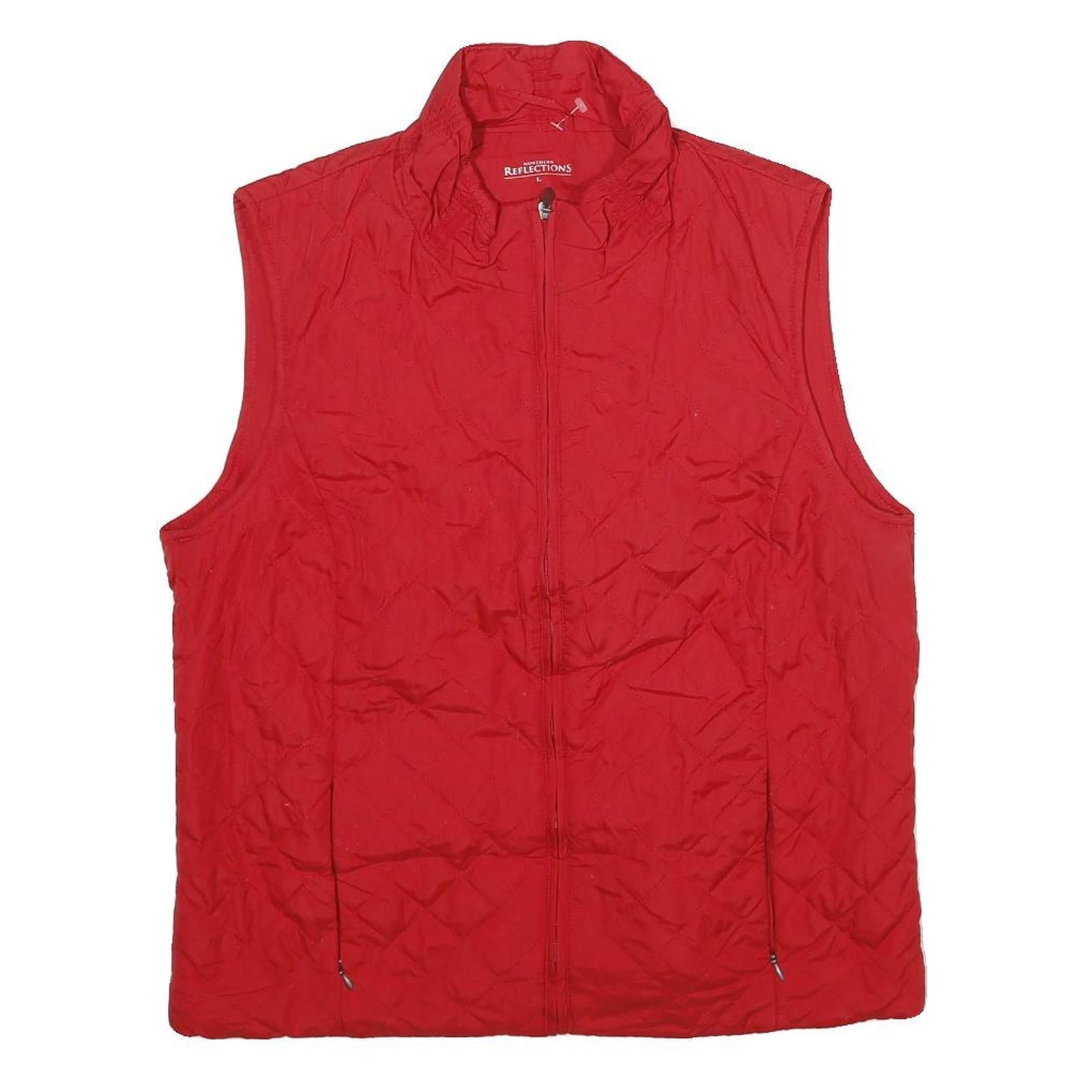 NORTHERN REFLECTIONS Womens Red Quilted Jacket L Polyester Zip Comfort Design Refurbished - N/A refurbished available on Cerqular