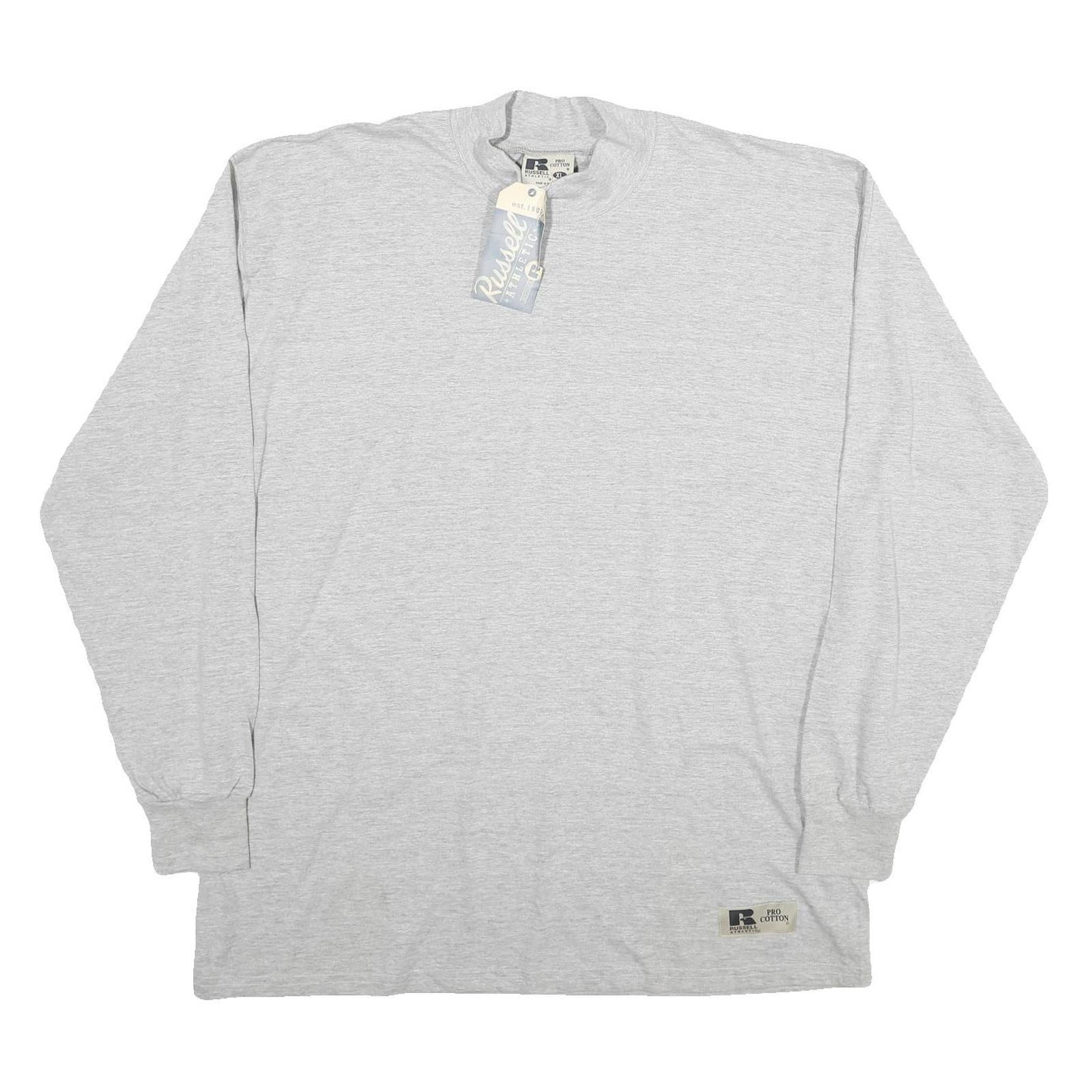 RUSSELL ATHLETIC Mens Grey Long Sleeve Crew Neck T-Shirt M Cotton Casual Refurbished - N/A refurbished available on Cerqular