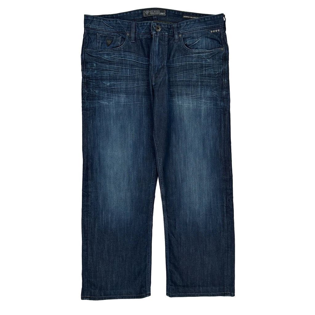 Guess Jeans - 38W 28L Dark Wash Cotton Blend Refurbished - Thrifted (note: this is a term often used to describe second- refurbished available on Cerqular