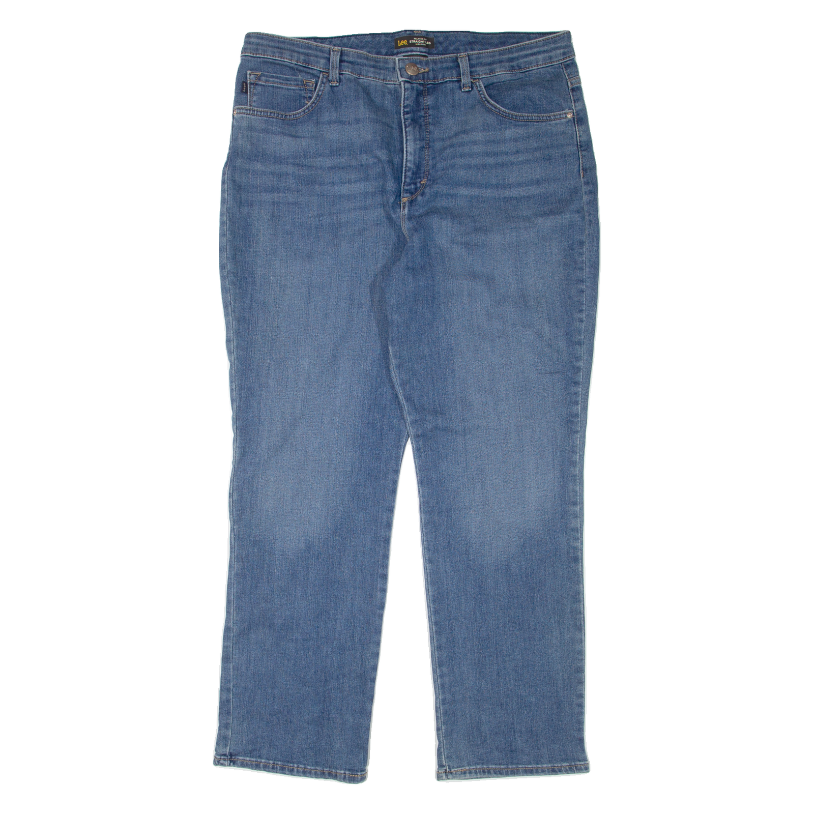 LEE High Waist Womens Jeans Blue Relaxed Straight Denim Stone Wash W34 L28 Refurbished - N/A refurbished available on Cerqular