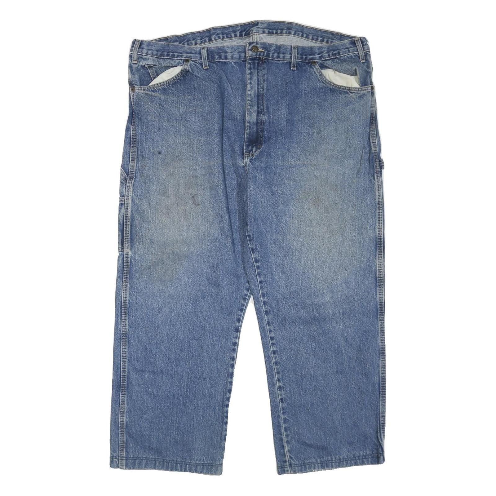 DICKIES Mens Regular Fit Blue Denim Jeans W46 L28 Workwear Cotton Blend Zip Refurbished - N/A refurbished available on Cerqular