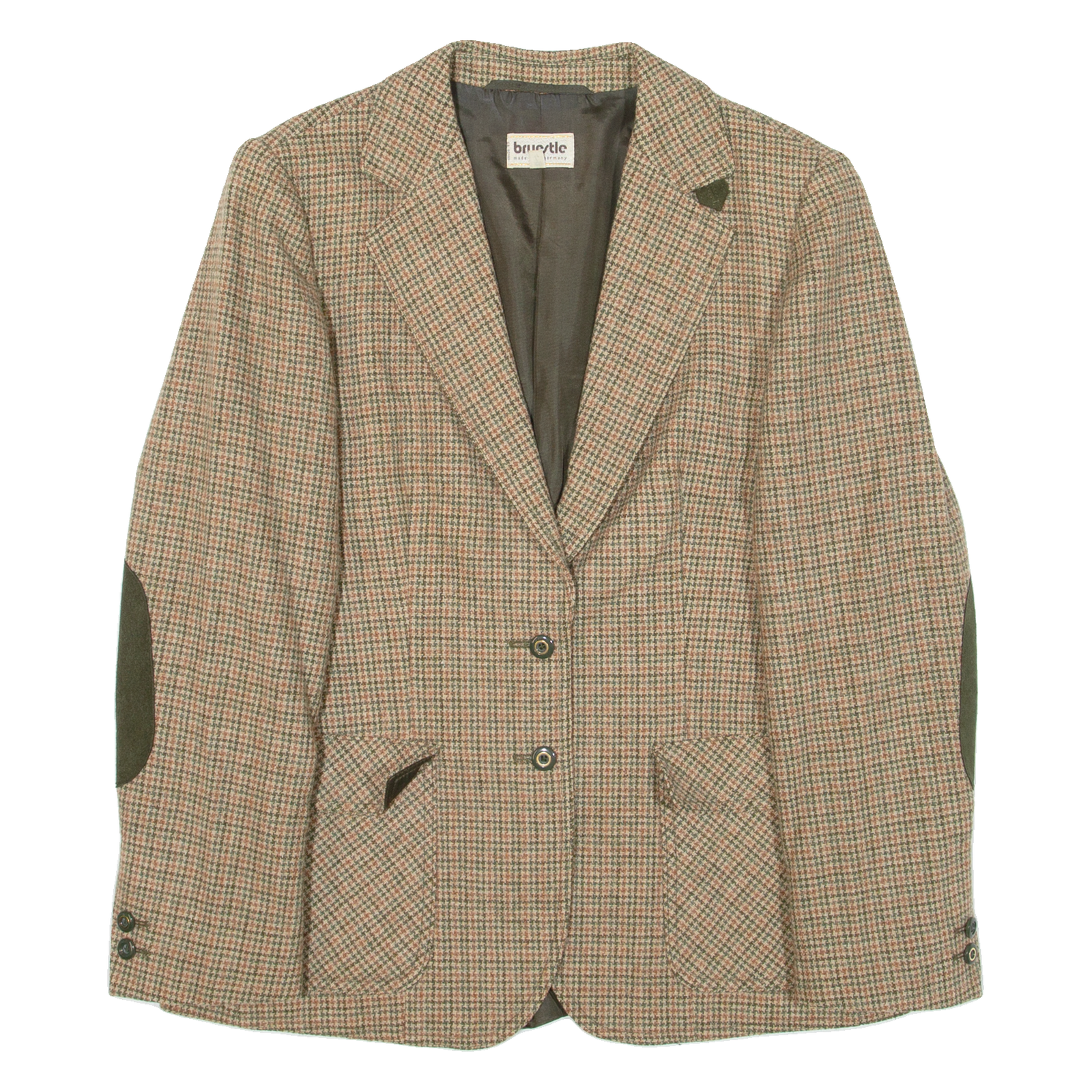 BRUESTLE Womens Blazer Jacket Green Knit Wool Check M Refurbished - N/A refurbished available on Cerqular