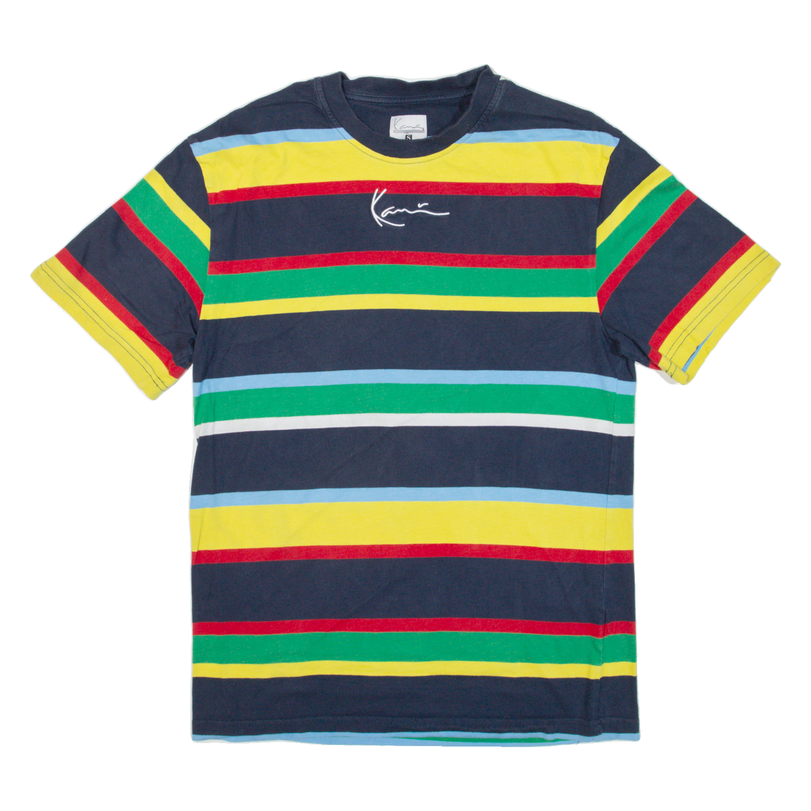 KARL KANI Striped Mens T-Shirt Blue S Refurbished - N/A refurbished available on Cerqular