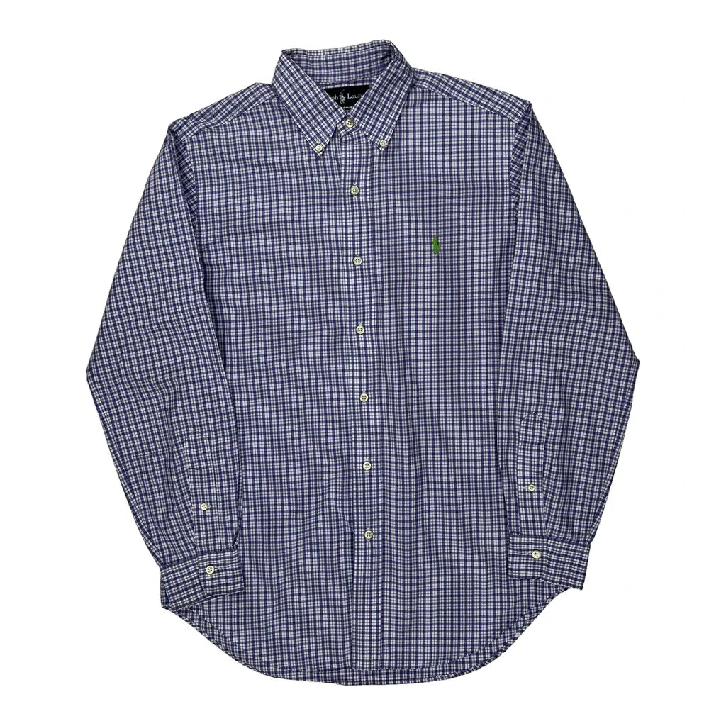 Ralph Lauren Checked Shirt - Medium White Cotton Refurbished - Thrifted (note: this is a term often used to describe second- refurbished available on Cerqular