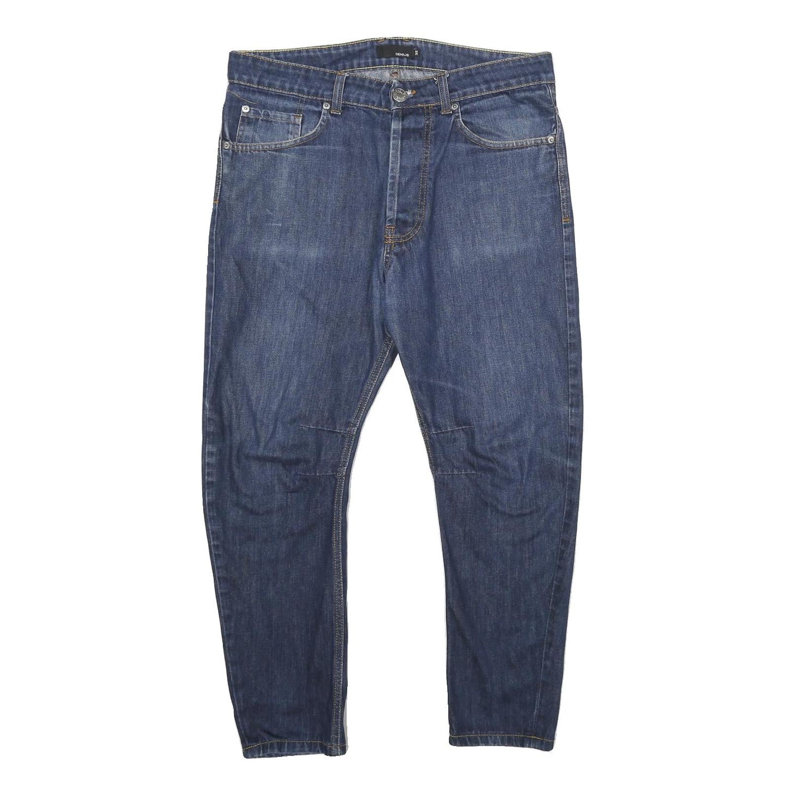 GENIUS Womens Jeans Blue Regular Straight Denim Medium W32 L25 Classic Cotton Refurbished - N/A refurbished available on Cerqular