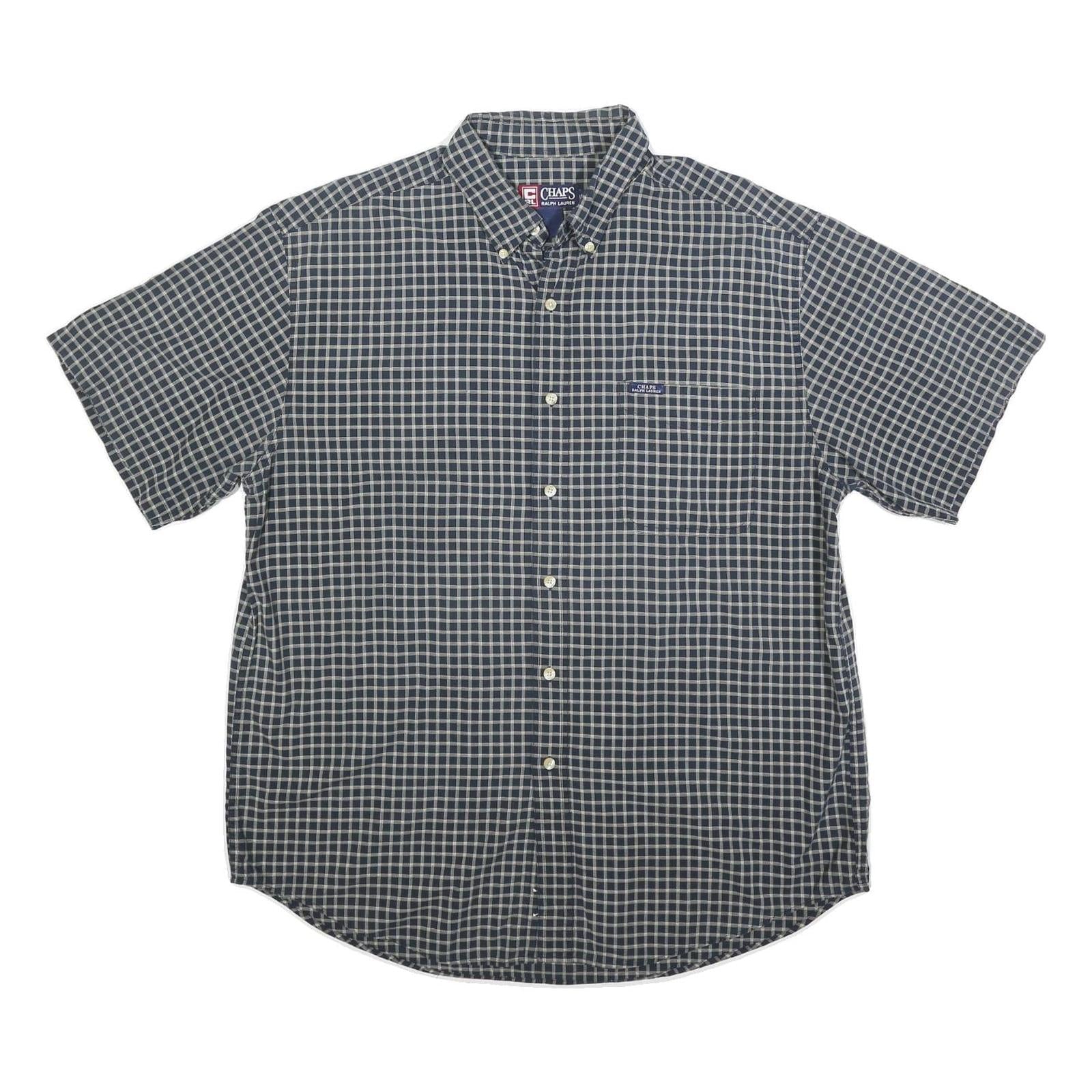 CHAPS RALPH LAUREN Mens Blue & White Check Shirt L Button Down Cotton Blend Refurbished - N/A refurbished available on Cerqular