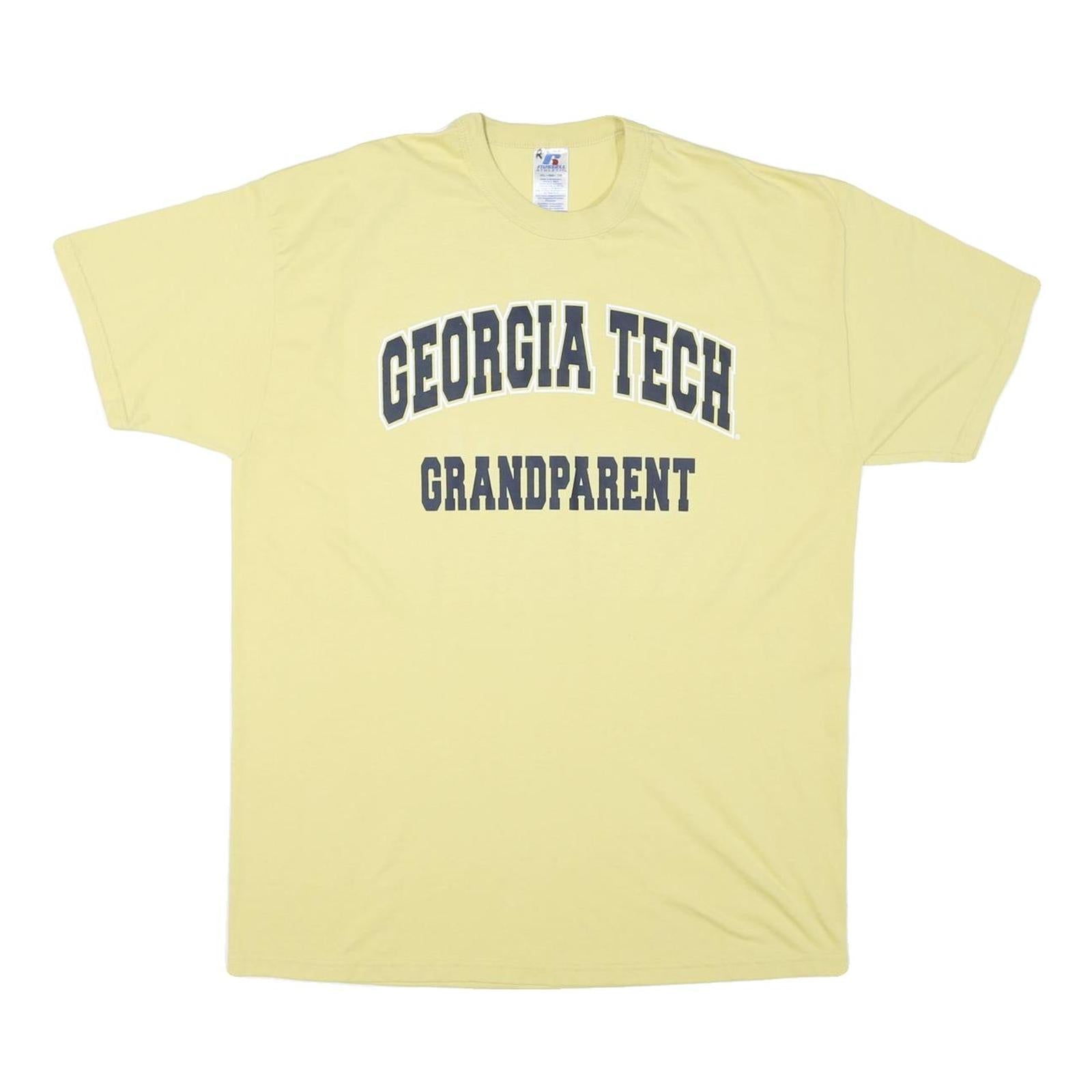 RUSSELL ATHLETIC Mens Yellow Georgia Tech Grandparent Graphic T-Shirt XL Short Refurbished - N/A refurbished available on Cerqular