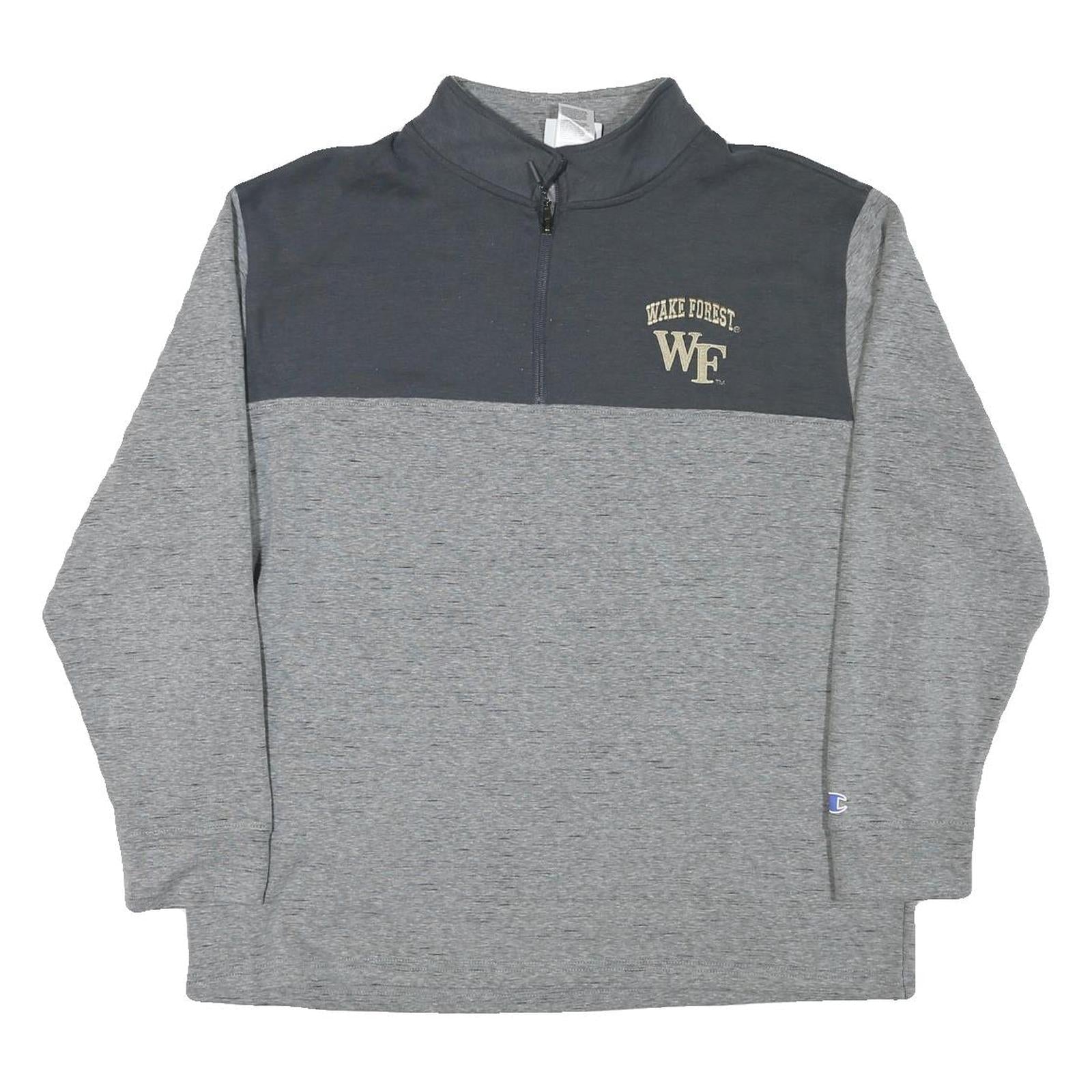 CHAMPION Mens Grey & Charcoal Wake Forest WF High Neck XL Sweatshirt Refurbished - N/A refurbished available on Cerqular
