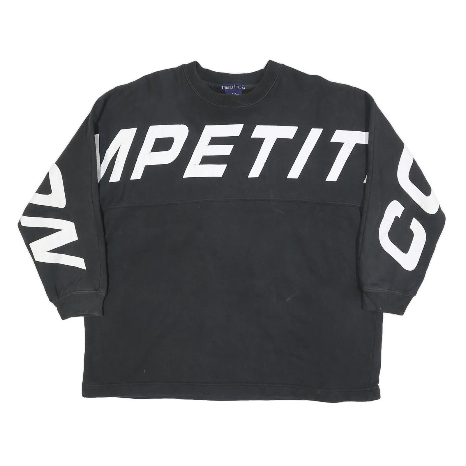 NAUTICA Womens Black Cotton Blend Crew Neck M Sweatshirt Competition Logo Refurbished - N/A refurbished available on Cerqular