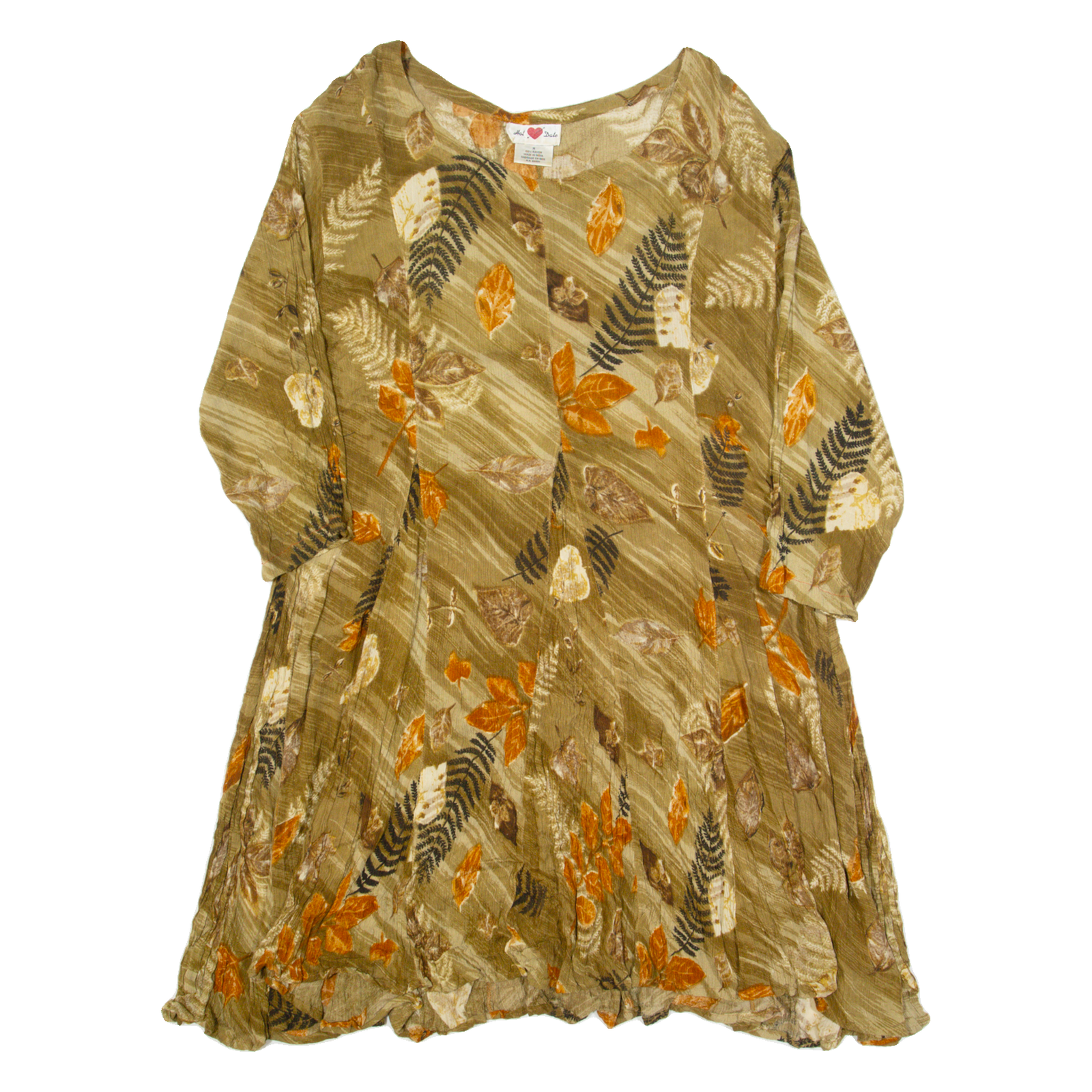 HOT DATE Womens Day Dress Brown 90s Crazy Pattern Knee Length M Refurbished - N/A refurbished available on Cerqular