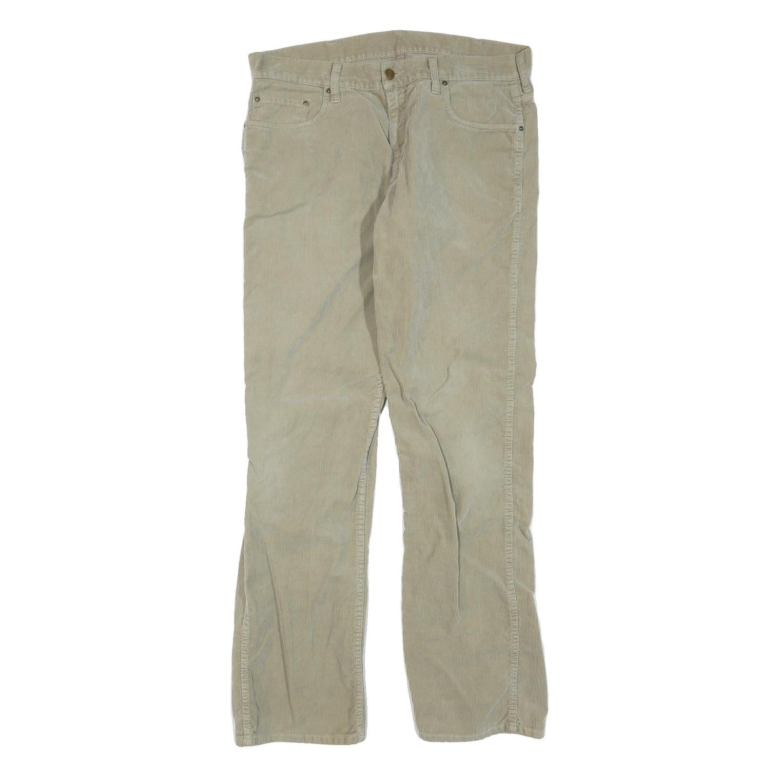 CARHARTT Mens Cotton Blend Beige Regular Straight Trousers W36 L32 Workwear Zip Refurbished - N/A refurbished available on Cerqular