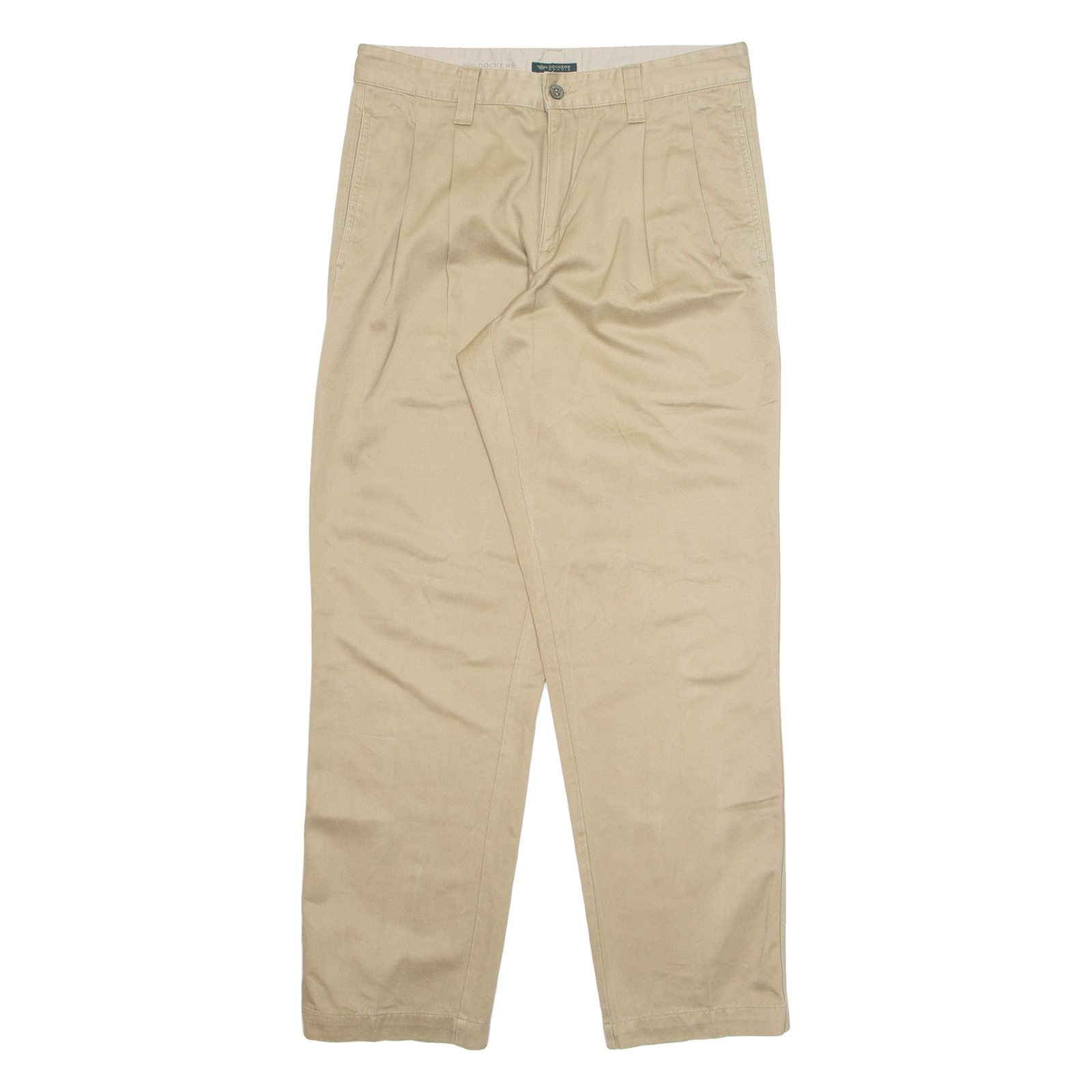 DOCKERS Chino Mens Trousers Beige Regular Straight W32 L33 Refurbished - N/A refurbished available on Cerqular