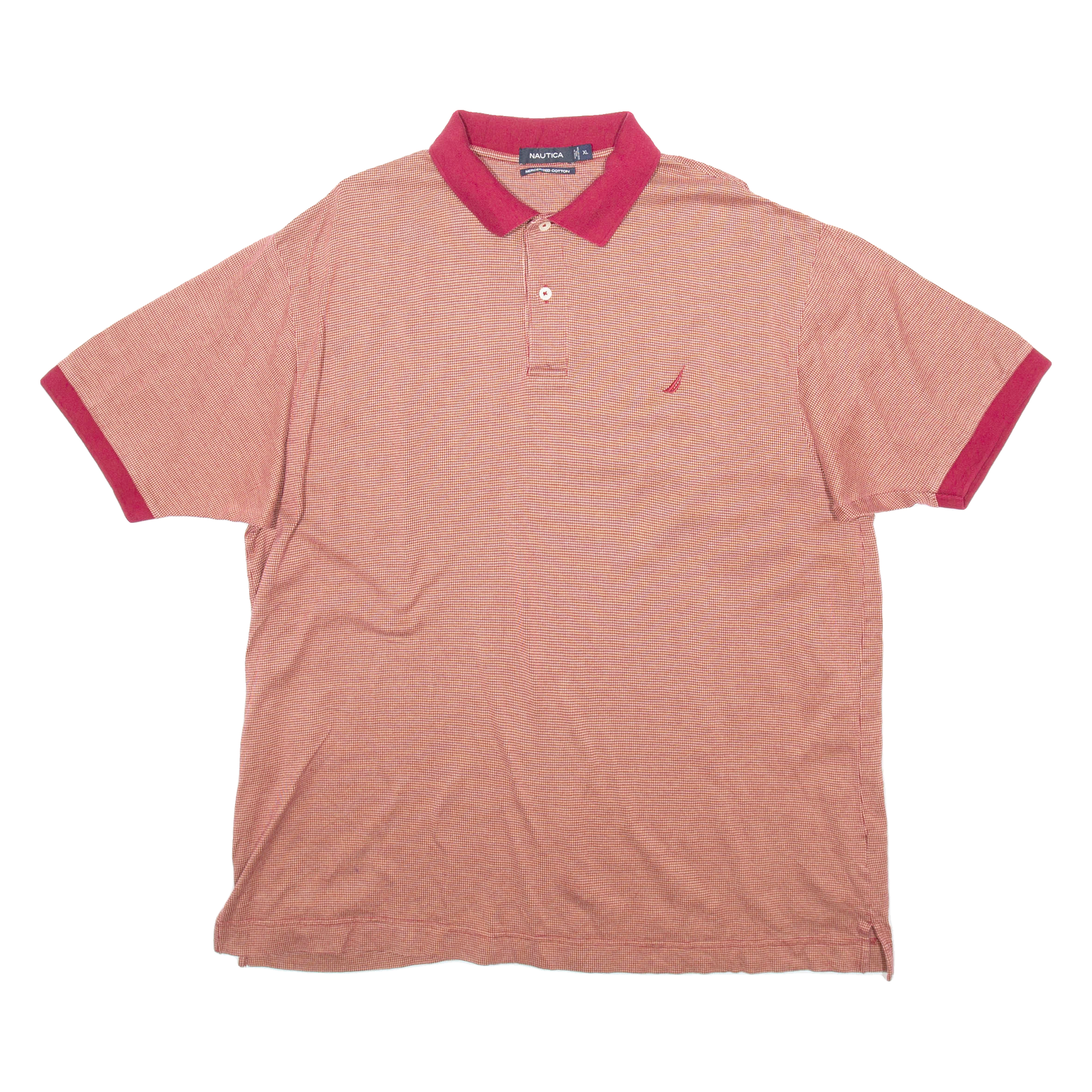 NAUTICA Mens Polo Shirt Red Check Short Sleeve XL Refurbished - N/A refurbished available on Cerqular
