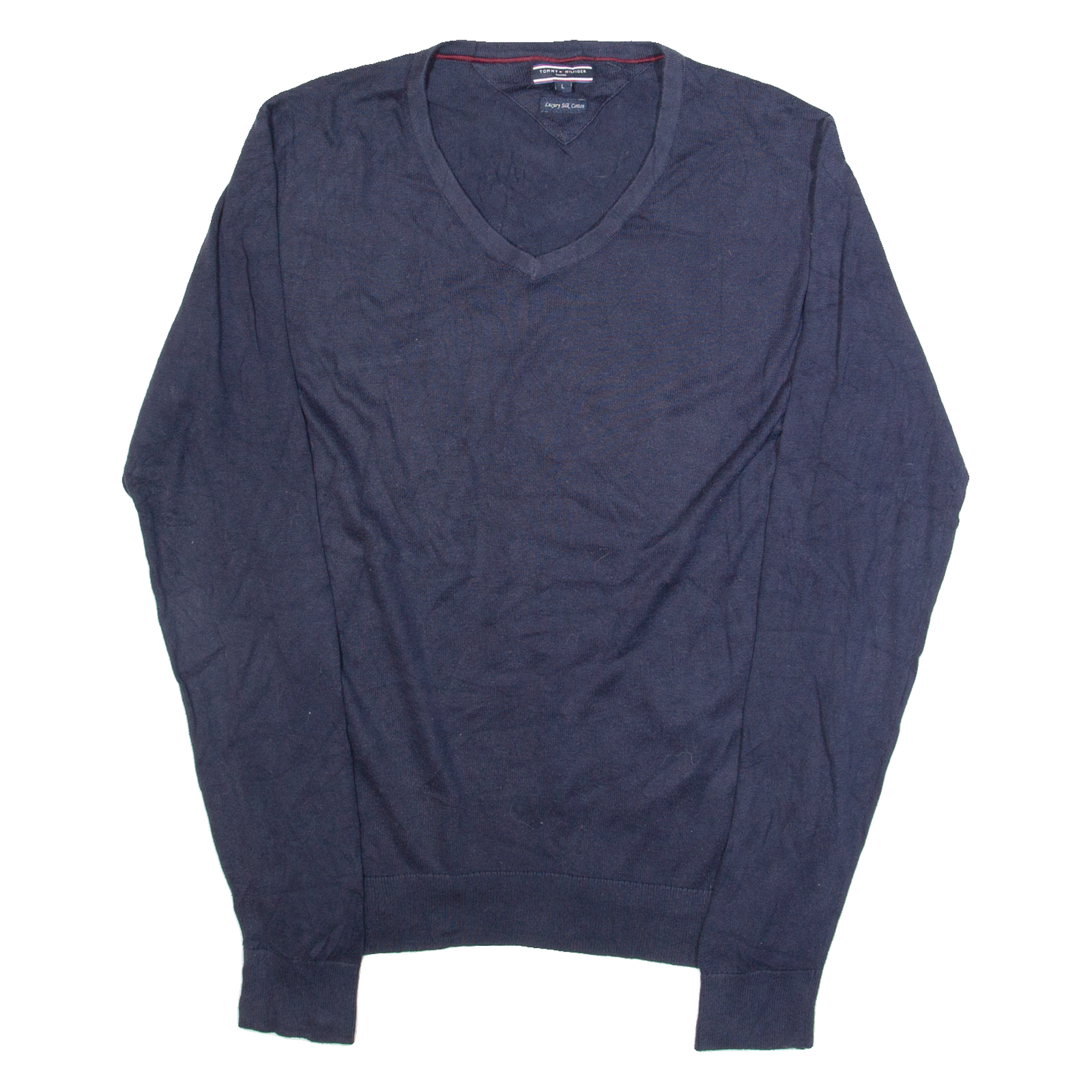 TOMMY HILFIGER Mens Jumper Blue Tight Knit L Refurbished - N/A refurbished available on Cerqular