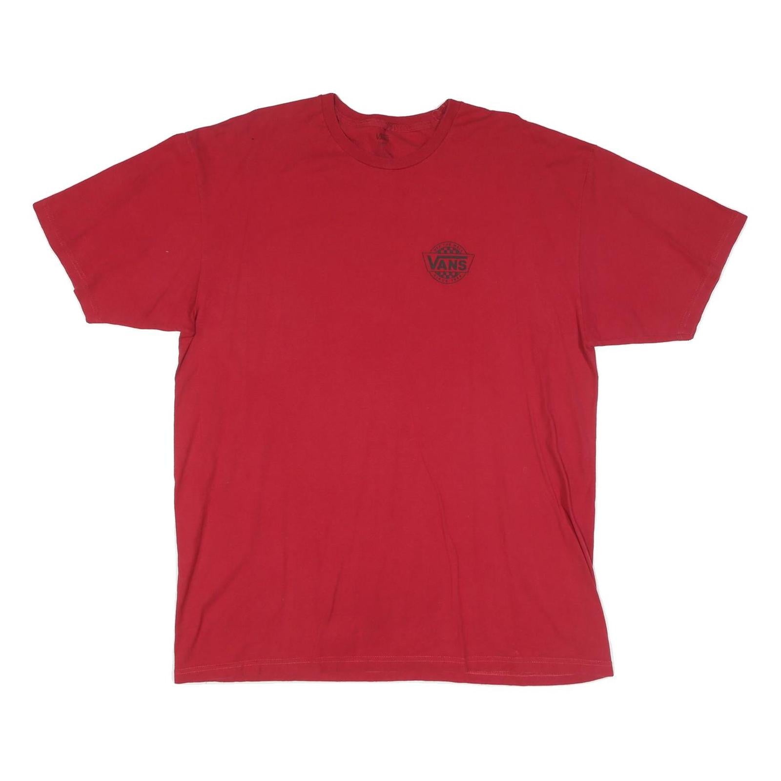 VANS Mens Red Graphic T-Shirt XL Short Sleeve Crew Neck Skate Style Refurbished - N/A refurbished available on Cerqular