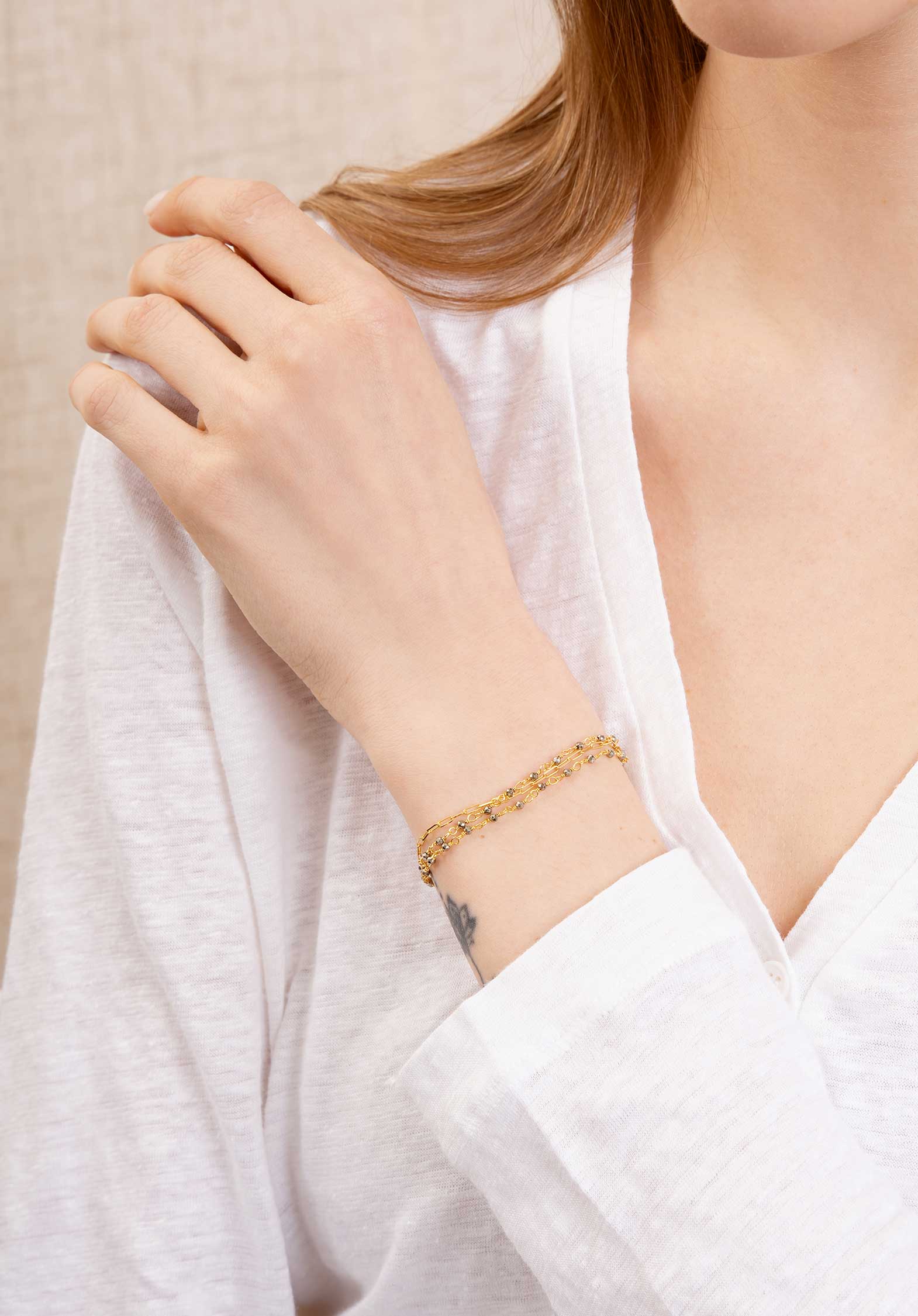Bracelet 2britp Pyrite | Color: PYRITE | Size: U Refurbished - Rue Madame is a known brand, and the standardized name is " refurbished available on Cerqular