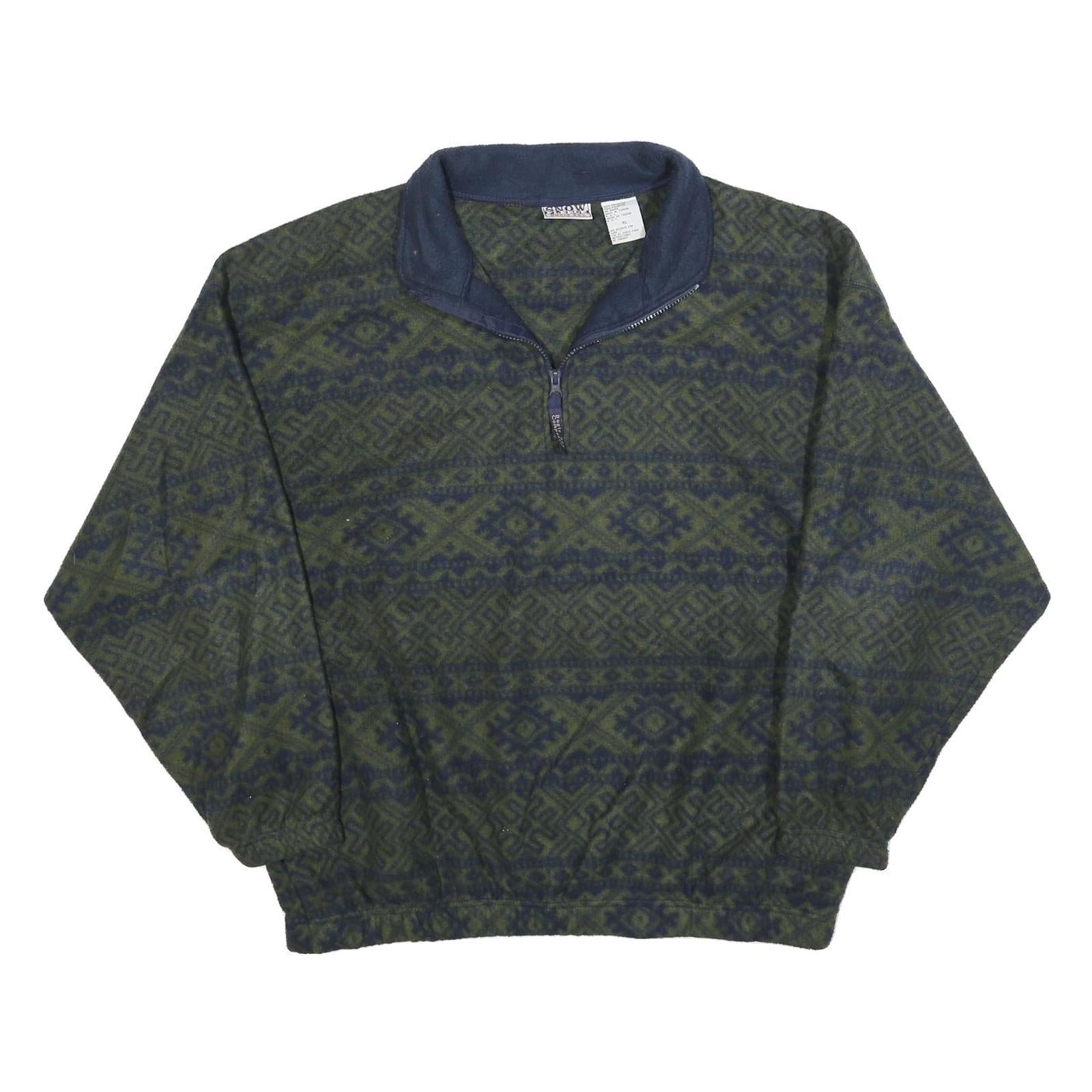 BUGLE BOY Mens Green & Navy Patterned Jumper Pullover Crew Neck Basic Knit XL Refurbished - N/A refurbished available on Cerqular