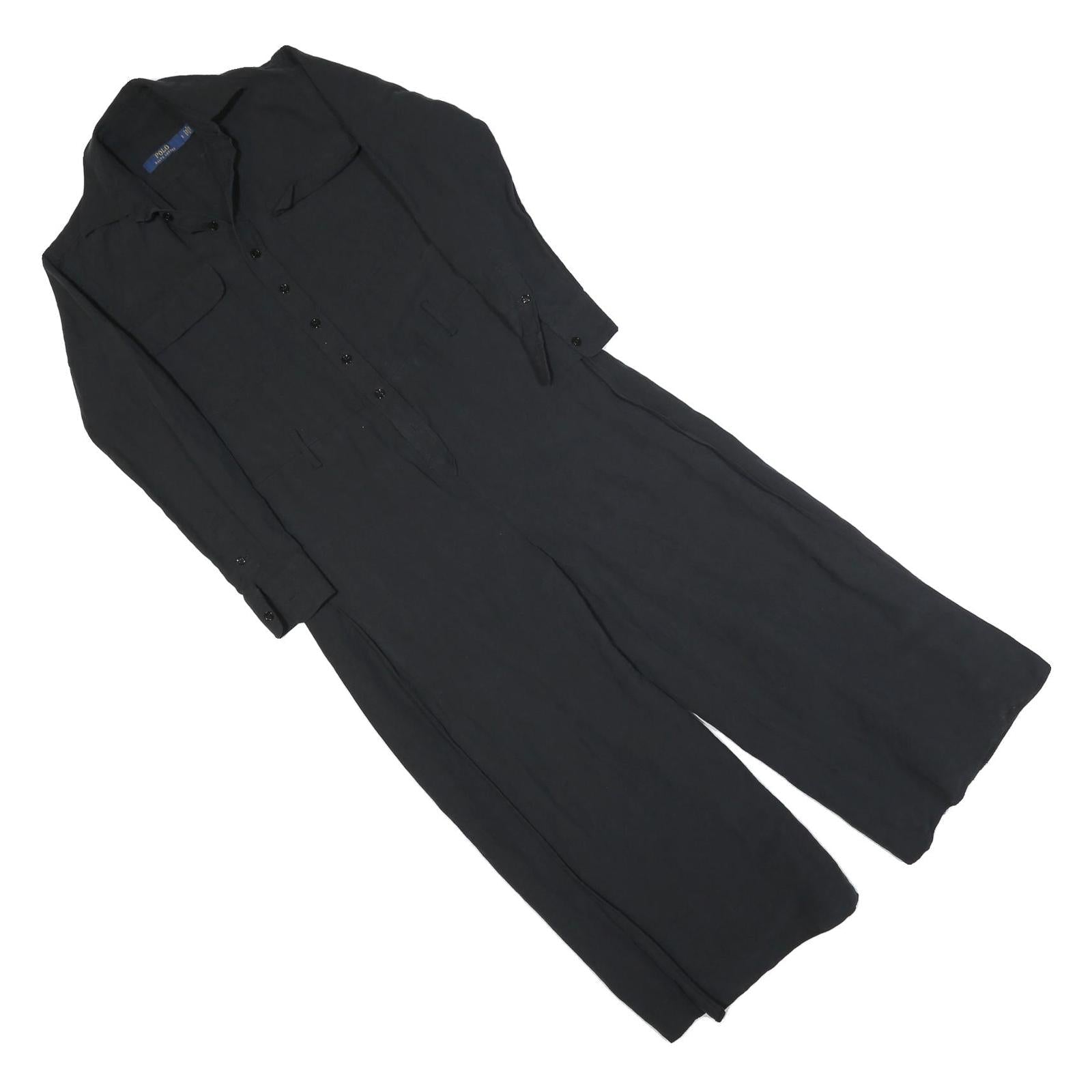 POLO RALPH LAUREN Womens Black Playsuit Cotton Blend S Button Up Casual Wear Refurbished - N/A refurbished available on Cerqular