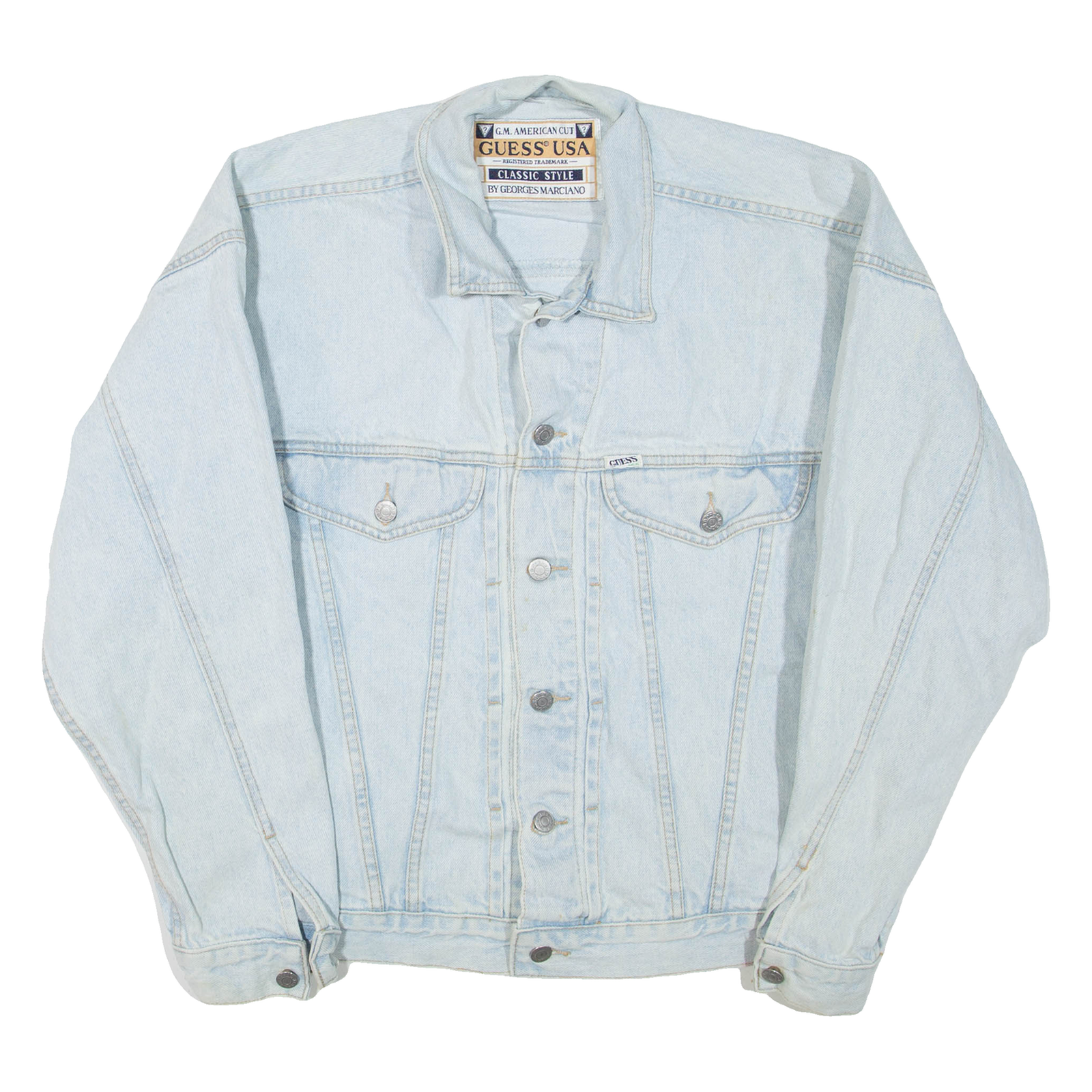 GUESS Mens Denim Jacket Blue L Refurbished - N/A refurbished available on Cerqular