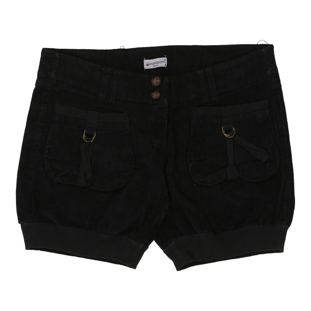 Stand Point Shorts - 36W UK 14 Black Cotton Refurbished - Thrifted (note: this is a term often used to describe second- refurbished available on Cerqular