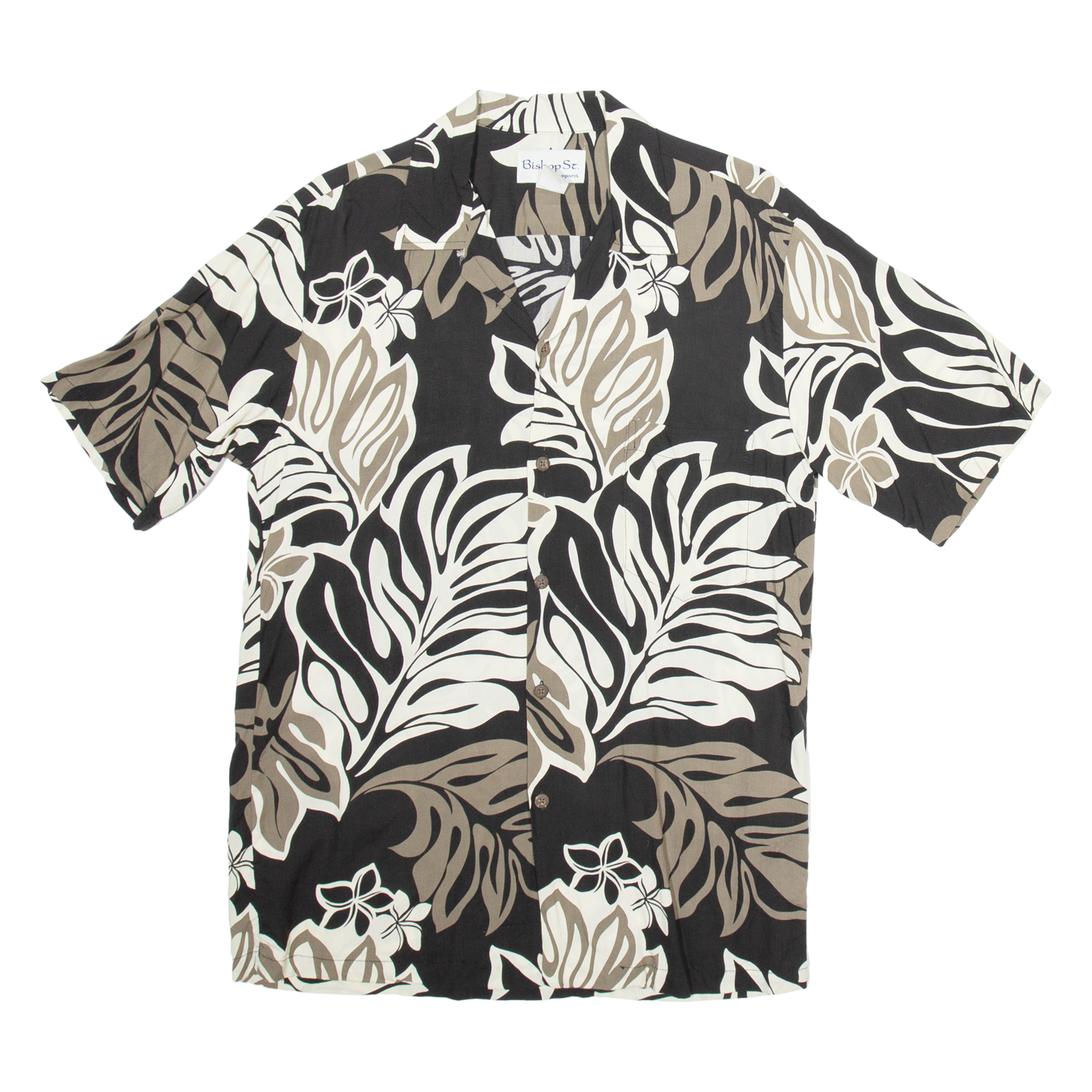BISHOP ST Mens Hawaiian Shirt Black Floral M Refurbished - N/A refurbished available on Cerqular