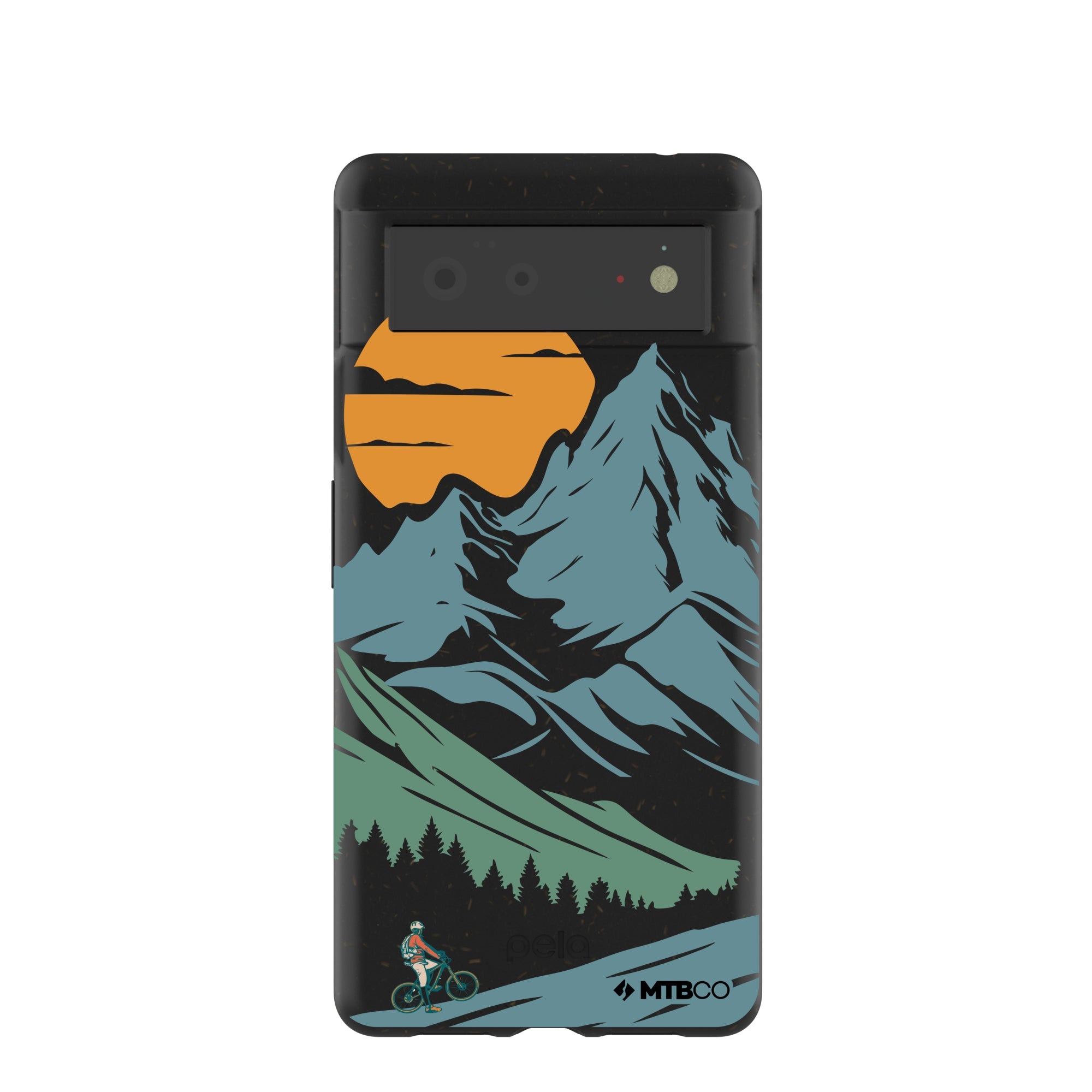 Black Vintage Peaks MTBCO Google Pixel 6 Case Refurbished - Pela Case refurbished available on Cerqular